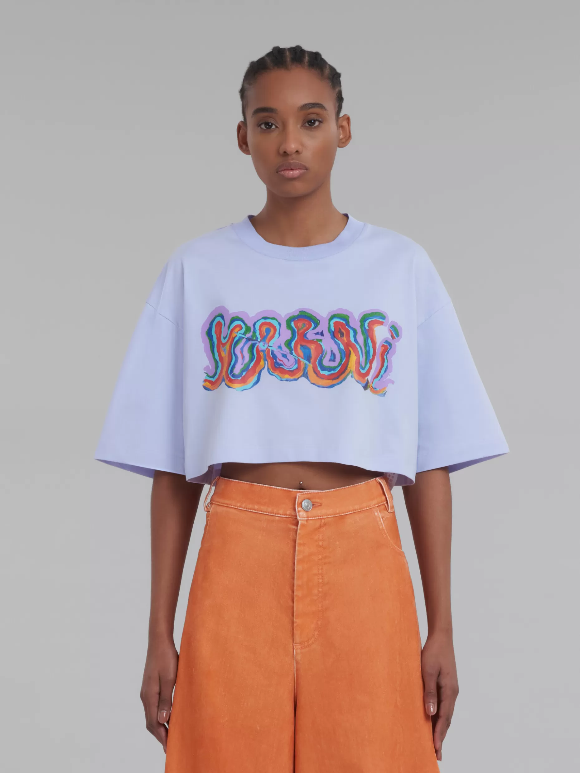 Women Marni Jersey T-Shirt With Rainbow Print