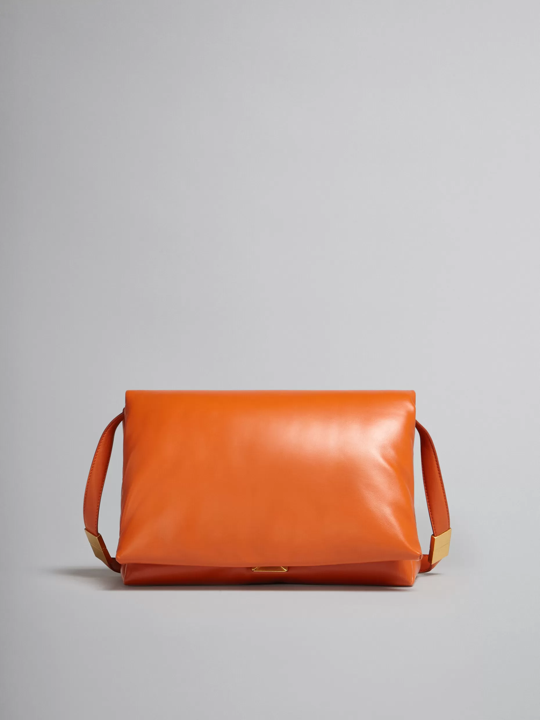 Women Marni Large Orange Calsfkin Prisma Bag