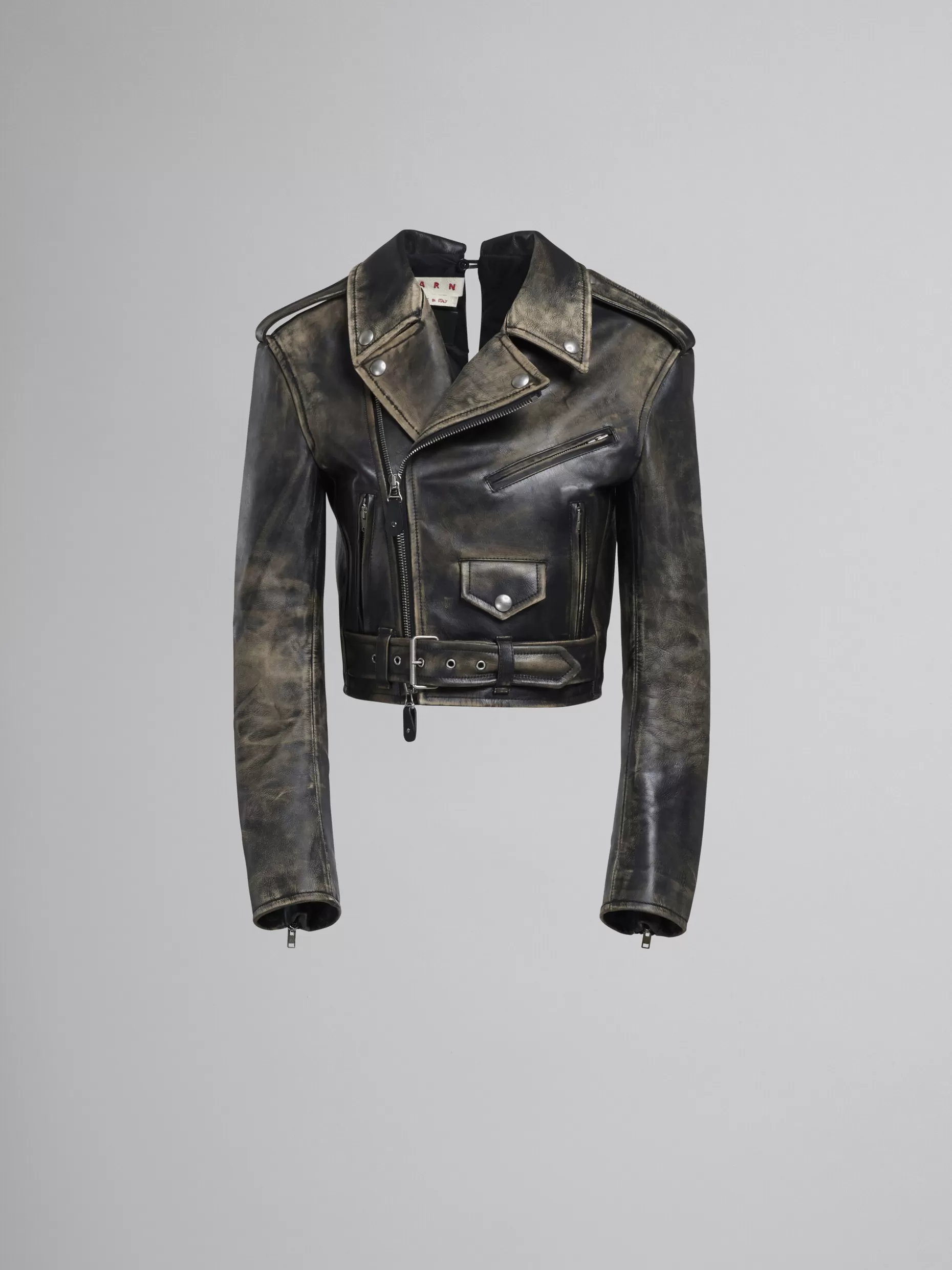 Women Marni Leather Biker Jacket