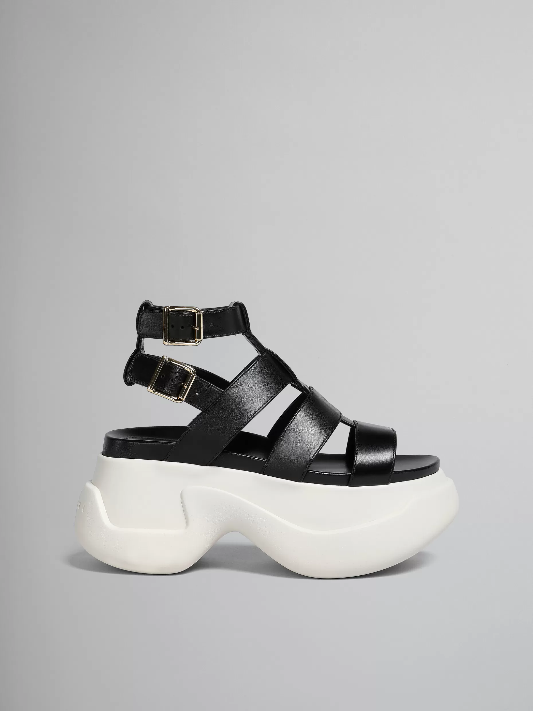 Women Marni Leather Gladiator Sandal With Platform Sole