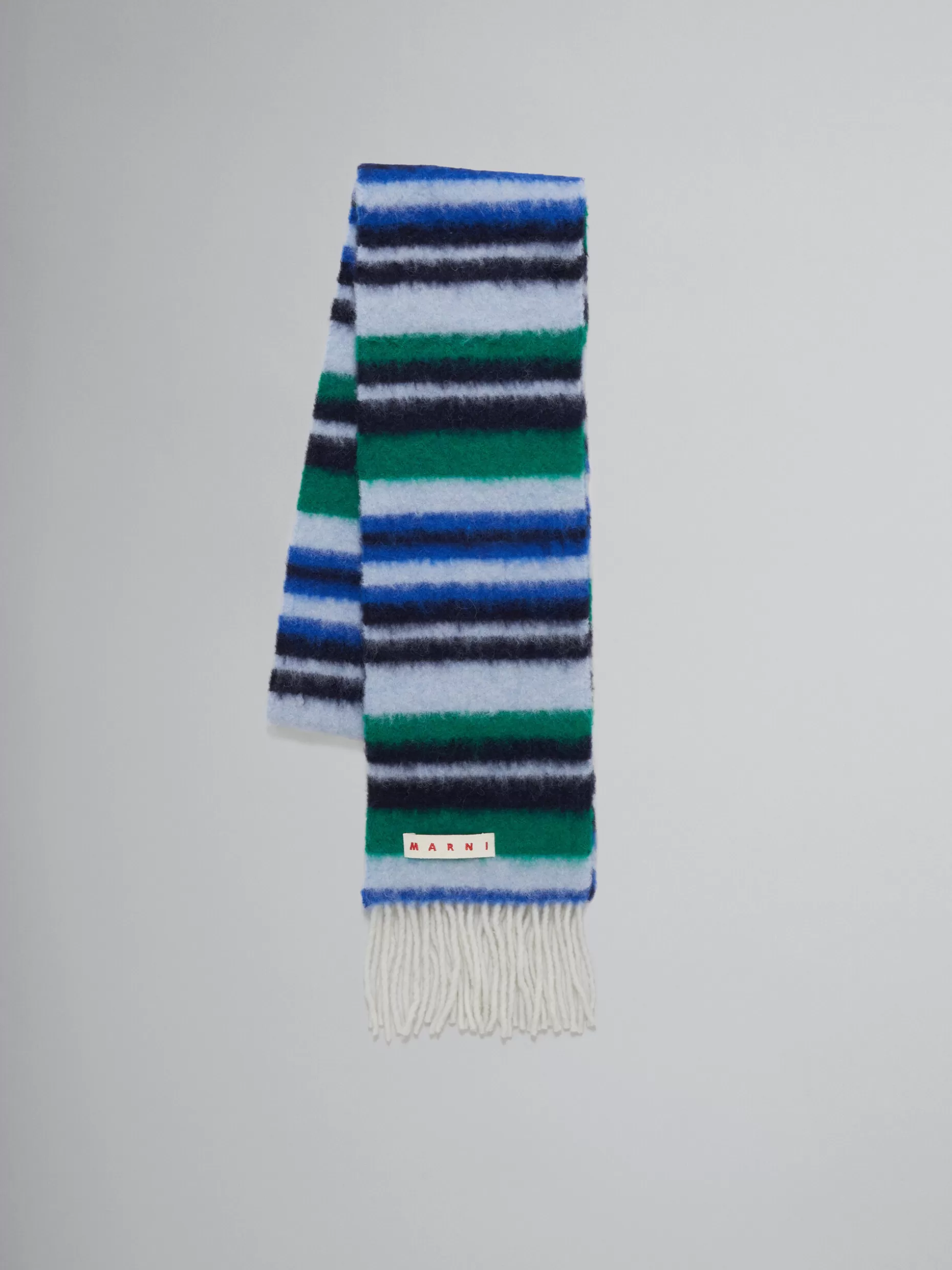 Women Marni Light Blue Alpaca And Wool Scarf