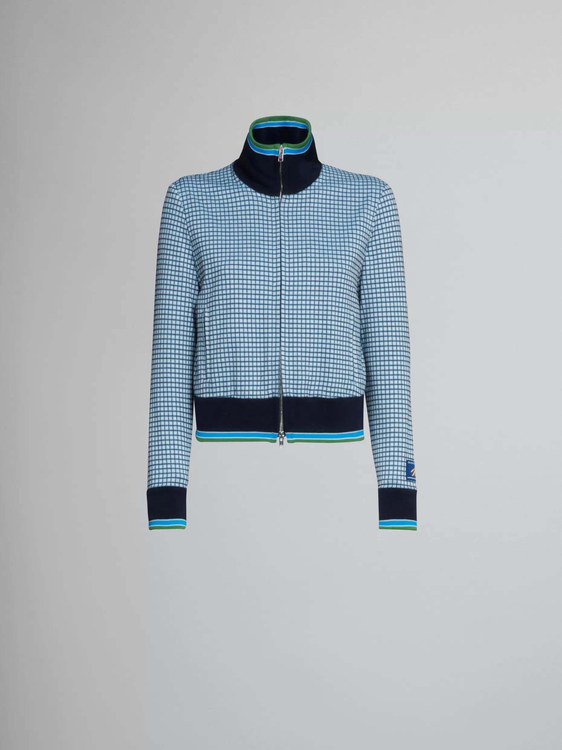 Women Marni Light Blue Jacquard Fabric Jacket