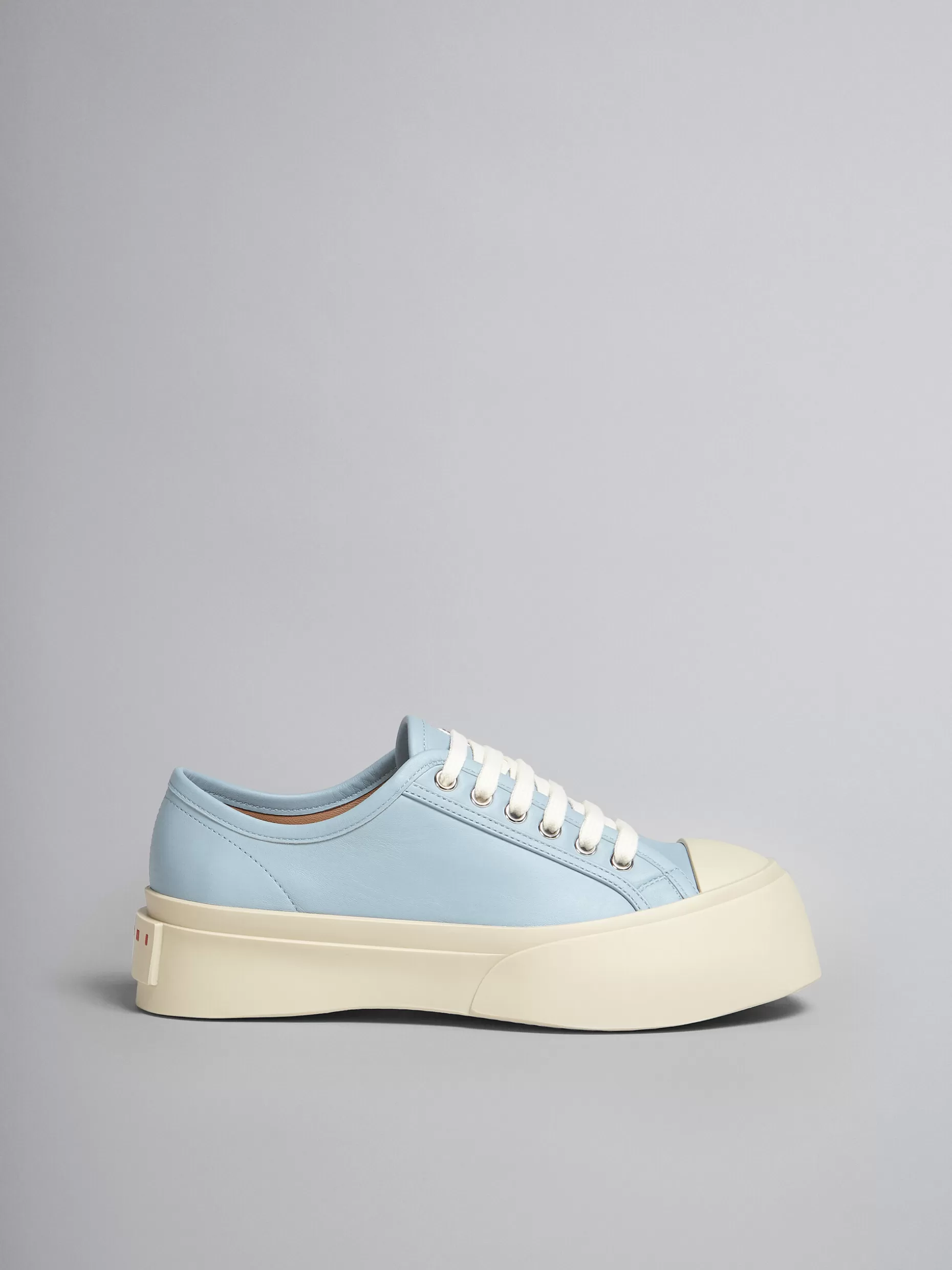 Women Marni Light Blue Nappa Leather Pablo Lace-Up Sneaker