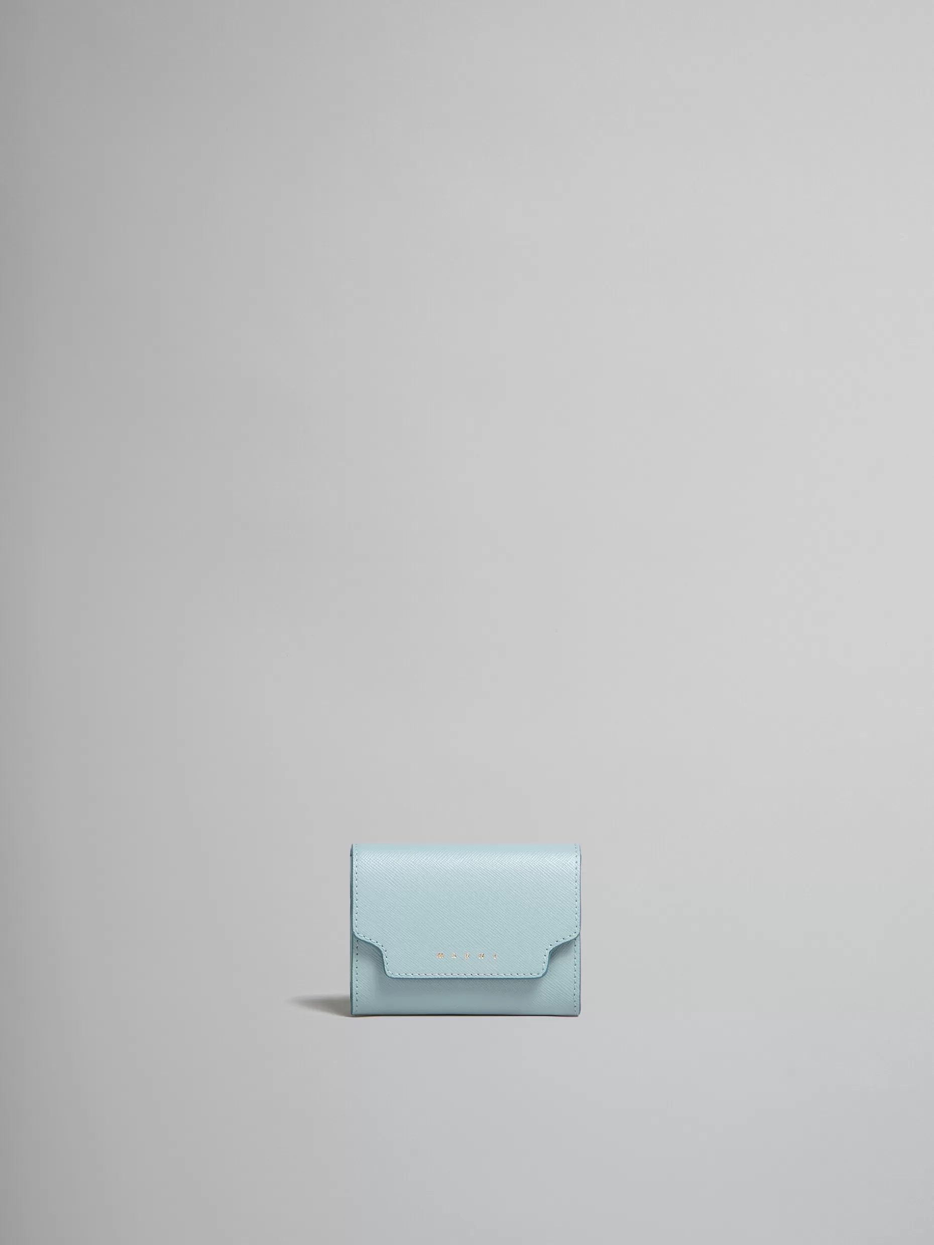 Women Marni Light Blue Saffiano Leather Coin Case