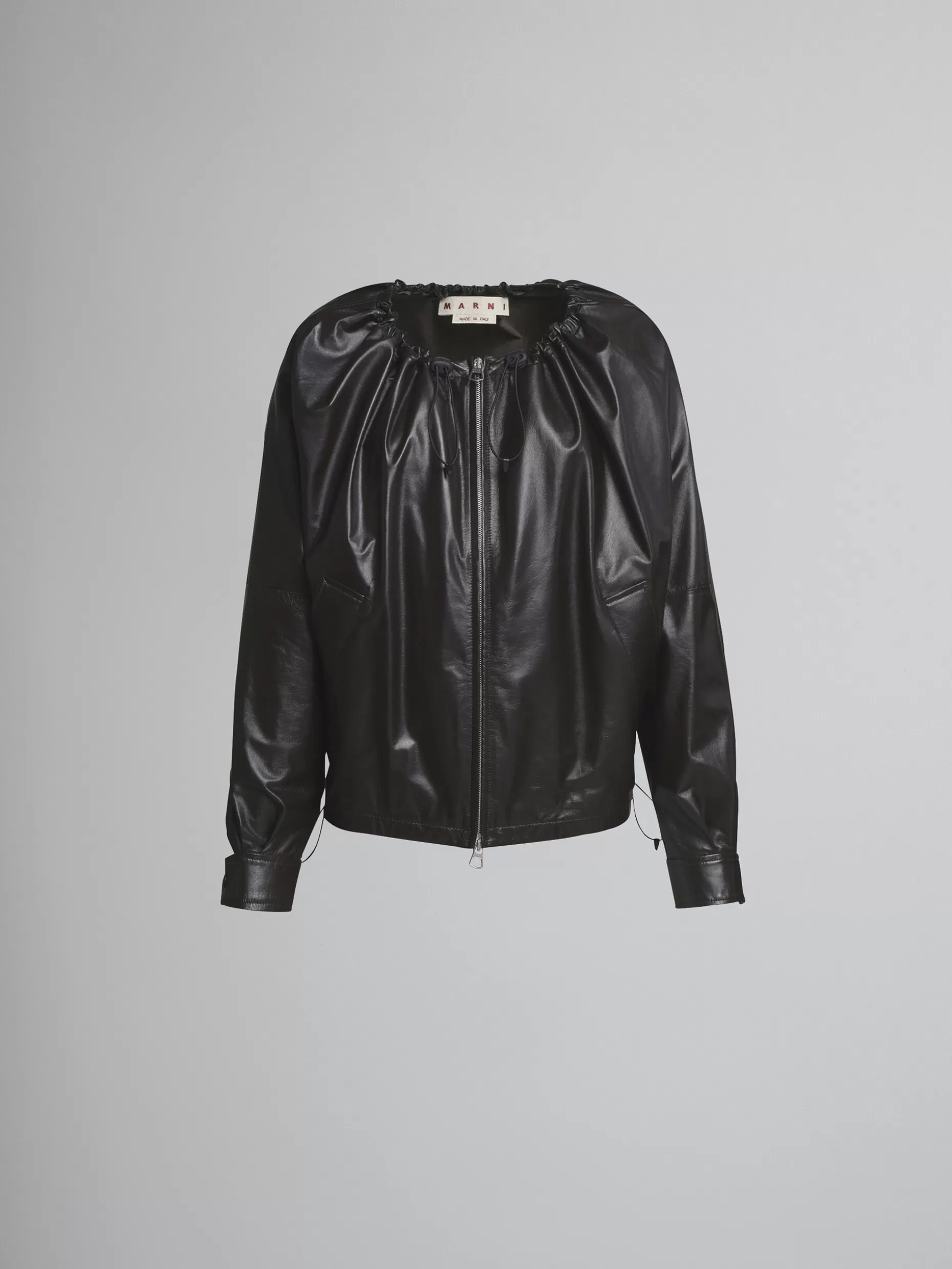 Women Marni Light Nappa Leather Cropped Jacket