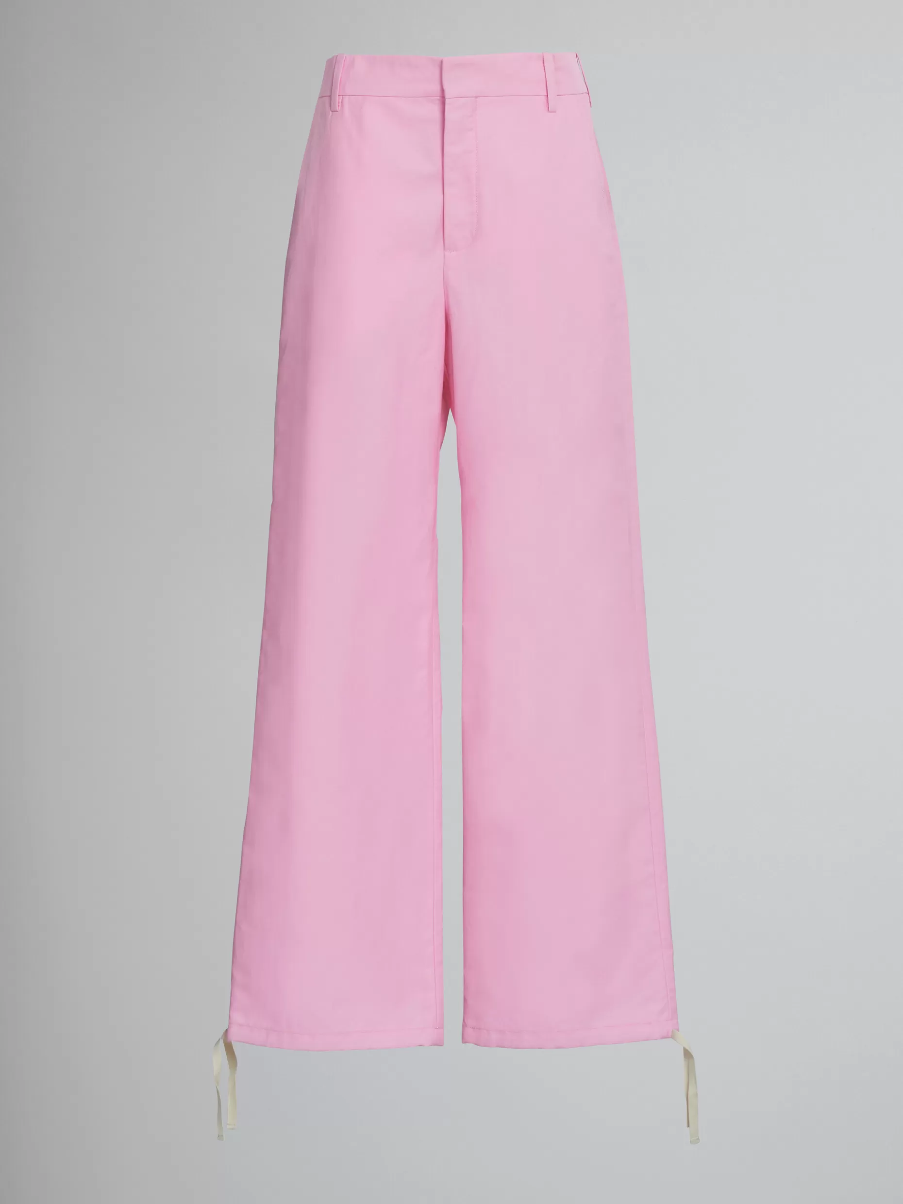 Women Marni Light Pink Cargo Trousers In Technical Cotton-Linen