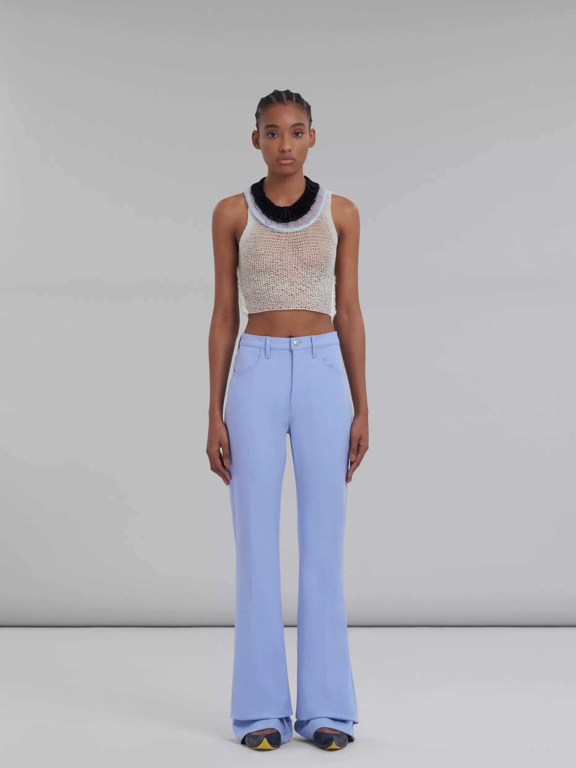 Women Marni Lilac Flared Jersey Trousers