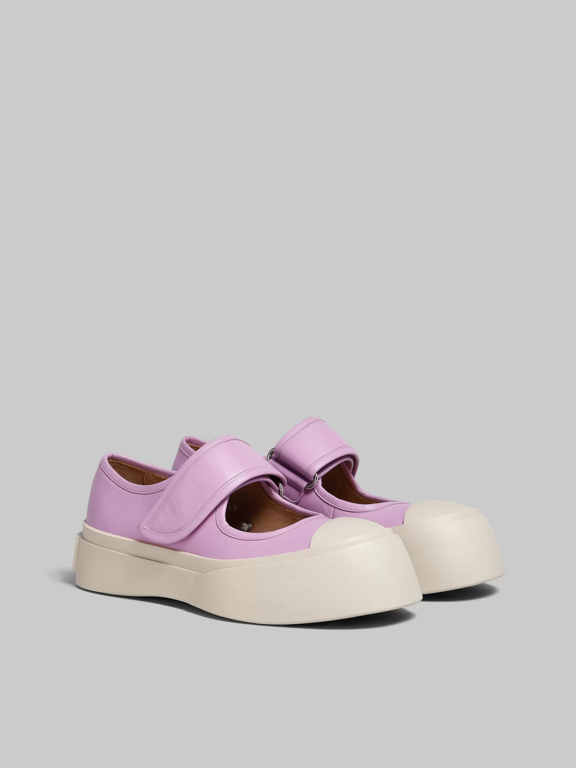 Women Marni Lilac Nappa Leather Mary Jane Sneaker