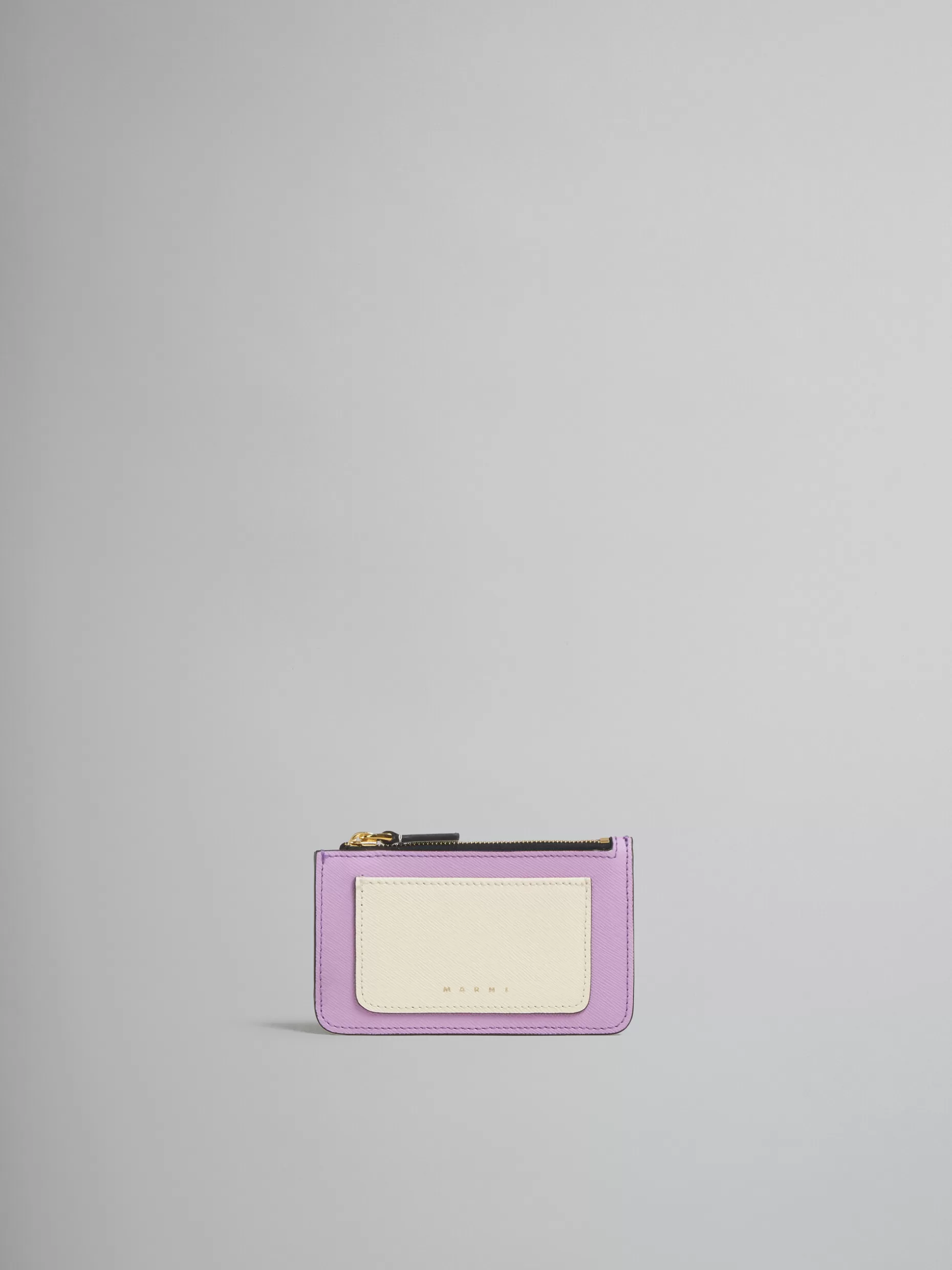 Women Marni Lilac Saffiano Leather Card Case