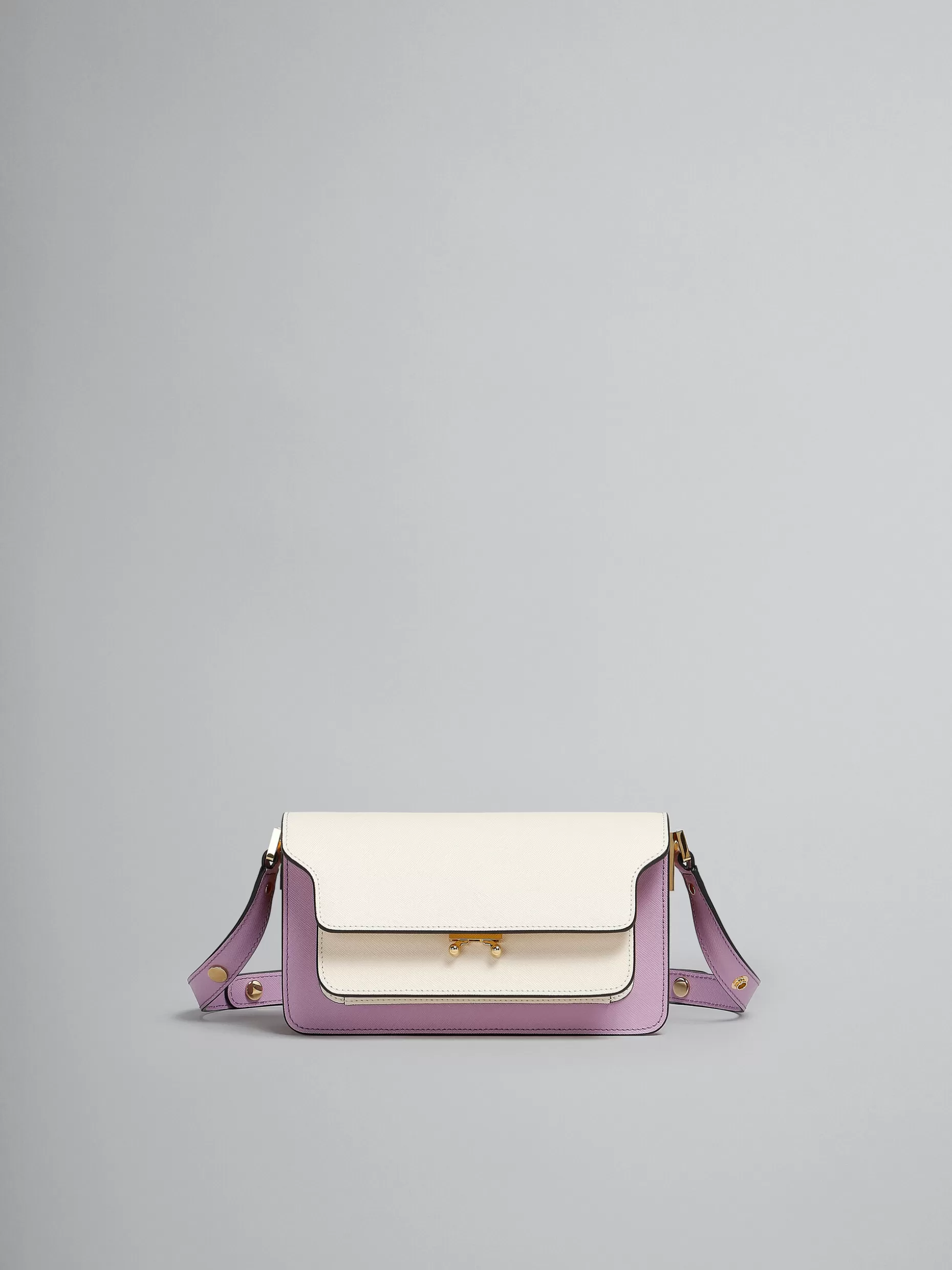 Women Marni Lilac Saffiano Leather Ew Trunk Bag