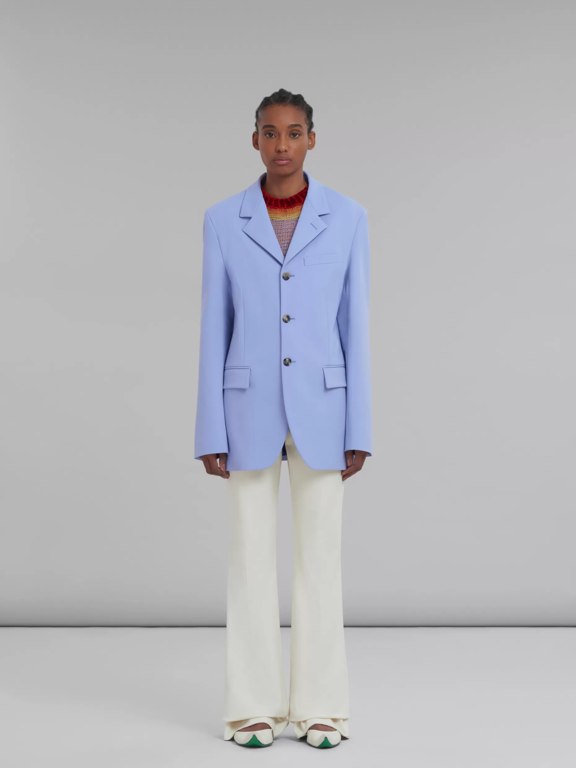 Women Marni Lilac Single-Breasted Jersey Blazer