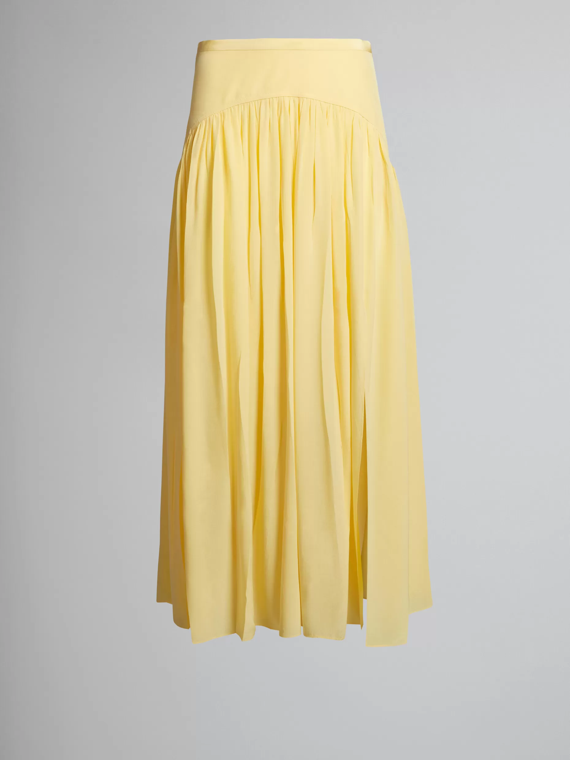 Women Marni Long Skirt In Yellow Silk