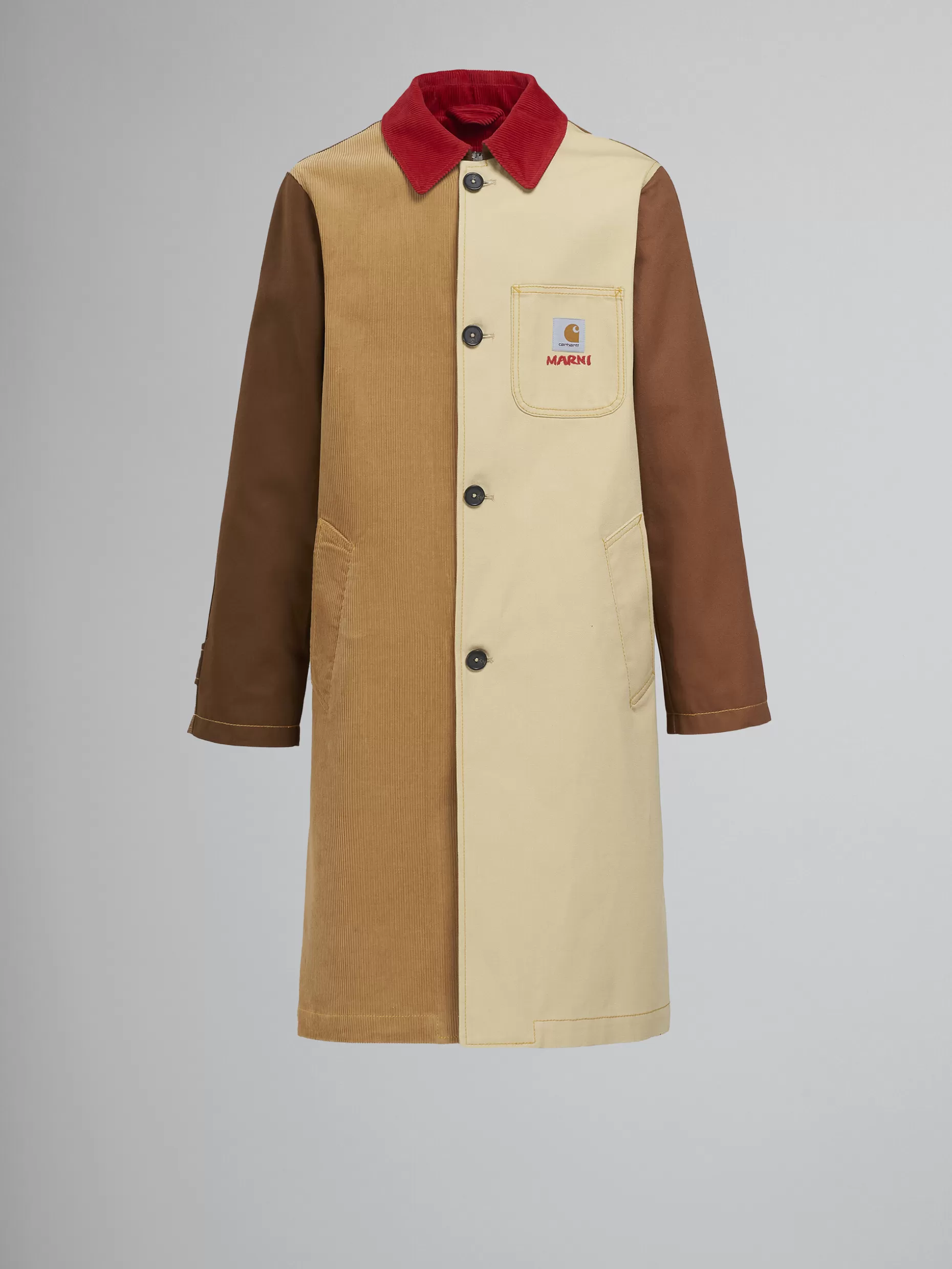 Women Marni X Carhartt Wip - Brown Colour-Block Coat