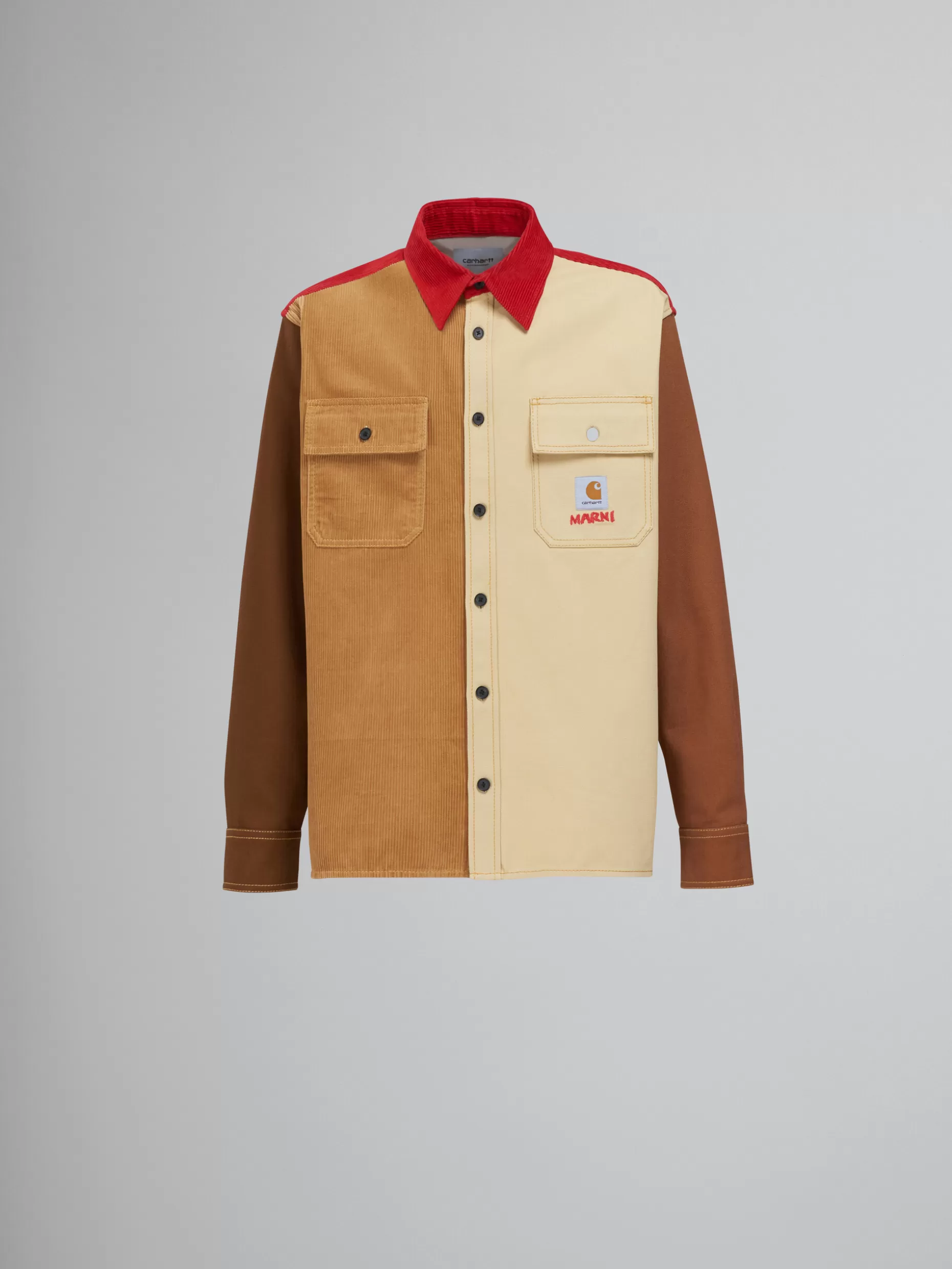 Women Marni X Carhartt Wip - Brown Colour-Block Overshirt