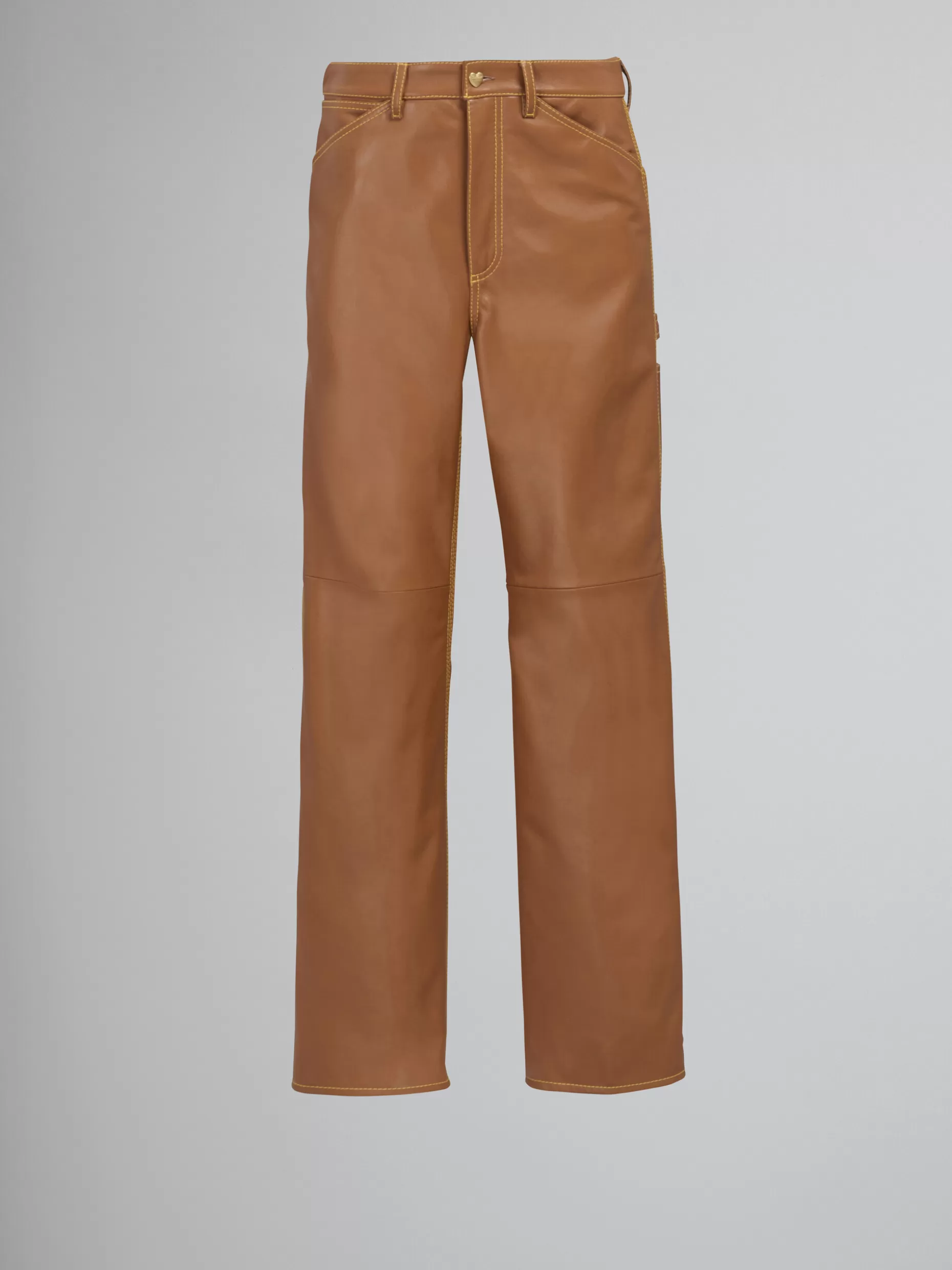 Men Marni X Carhartt Wip - Brown Leather Trousers