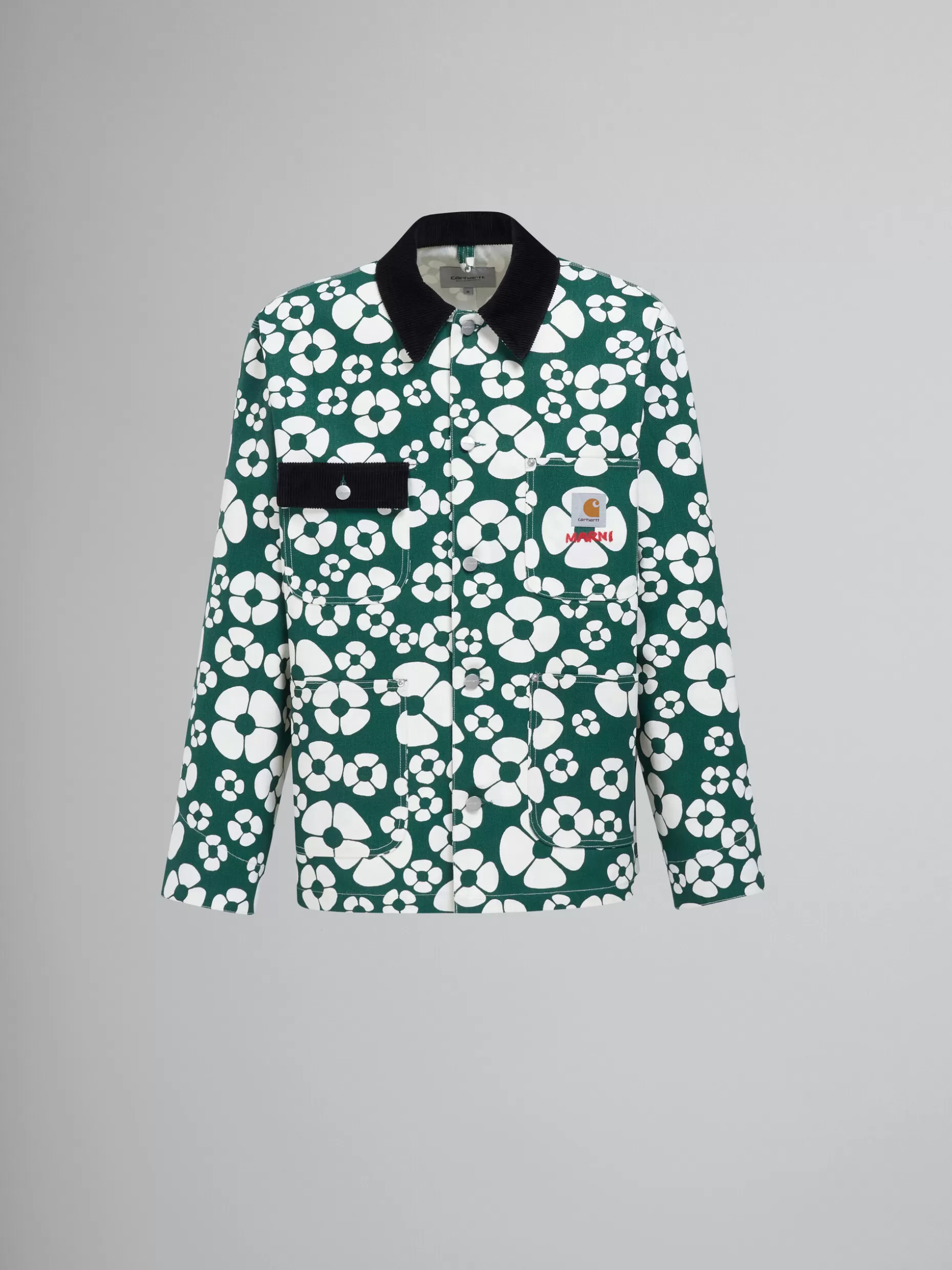 Men Marni X Carhartt Wip - Green Long-Sleeved Floral Jacket