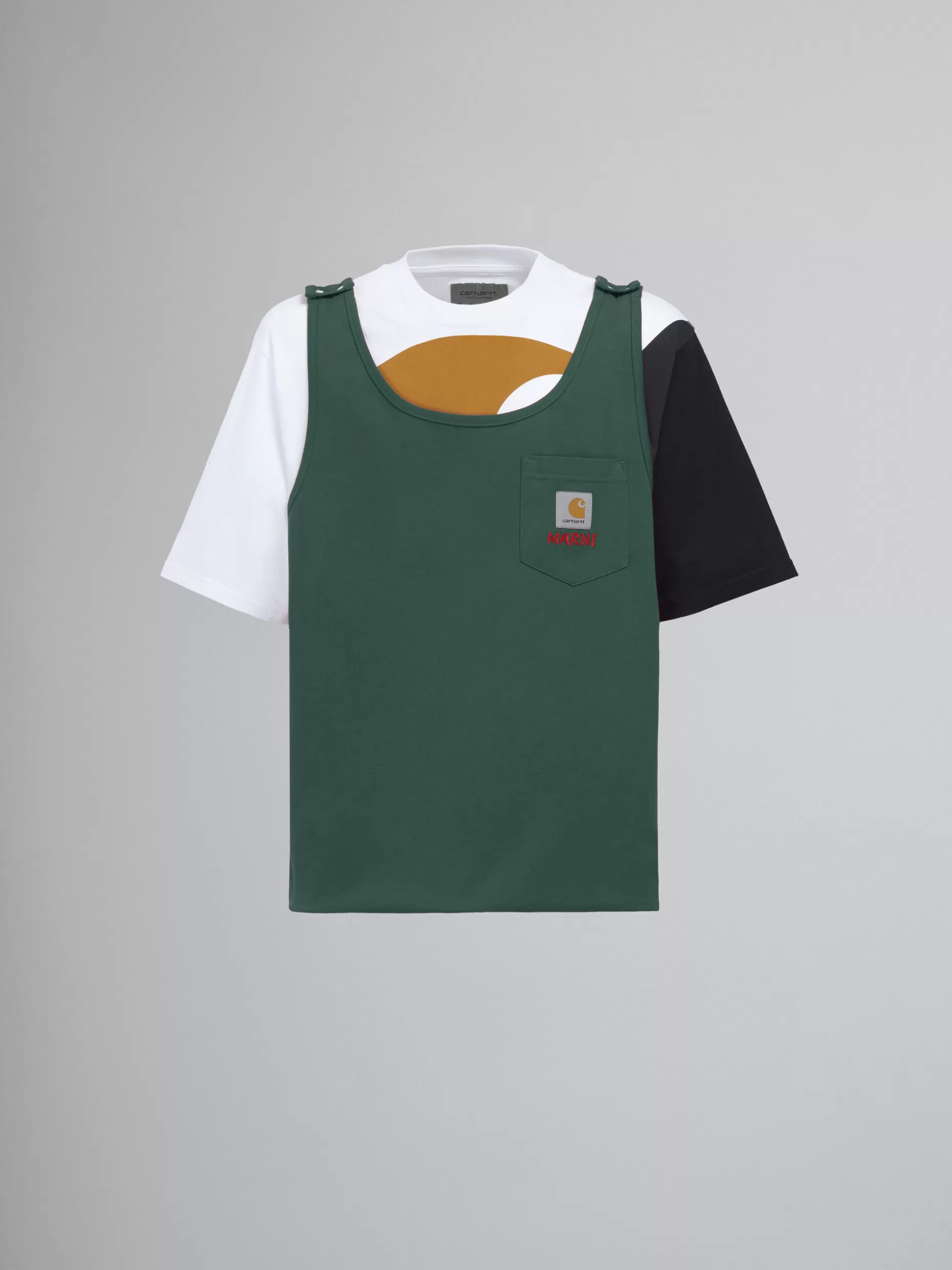 Men Marni X Carhartt Wip - T-Shirt With Green Vest