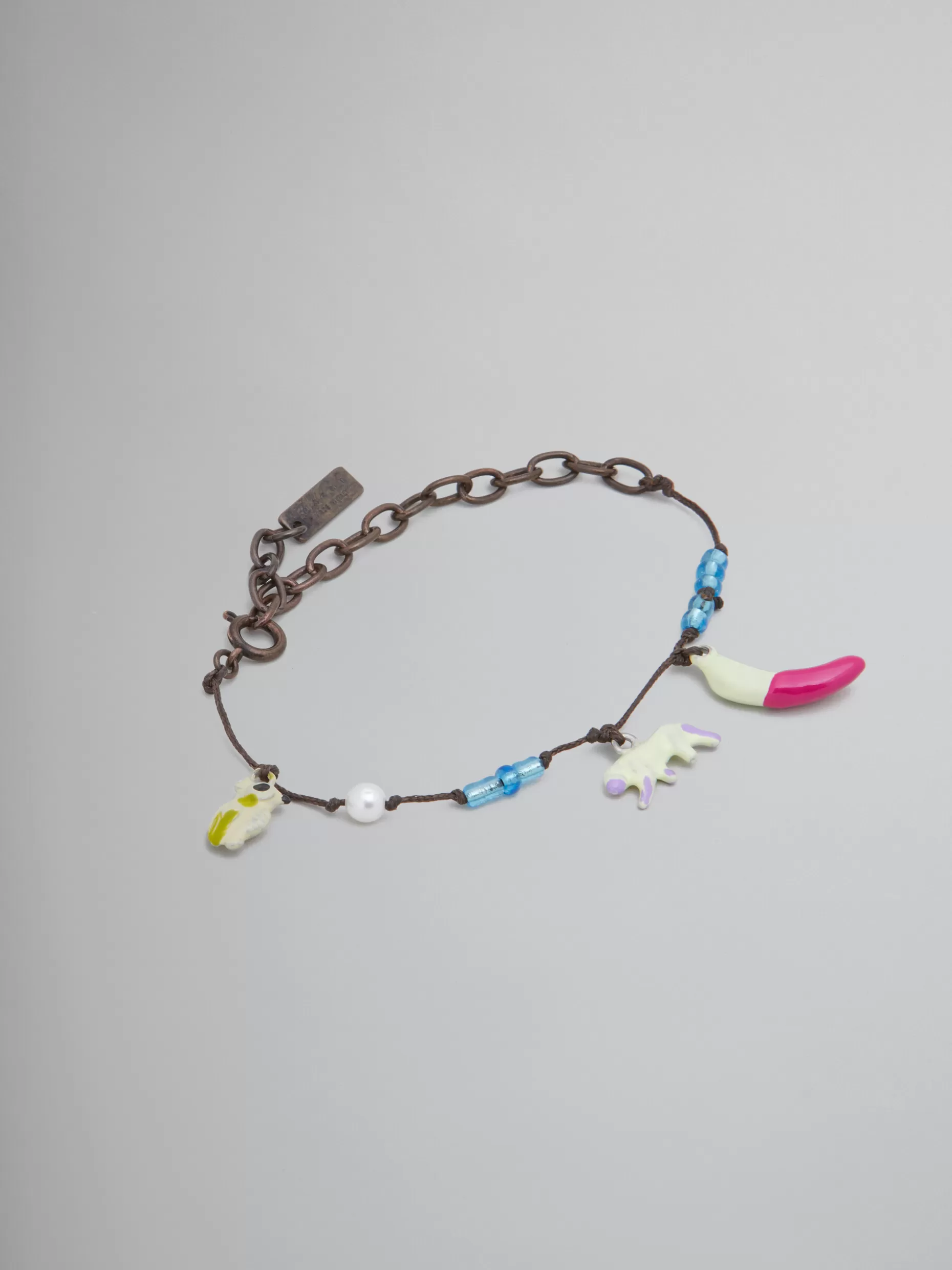 Women Marni X No Vacancy Inn - Anklet With Pink And Yellow Pendants