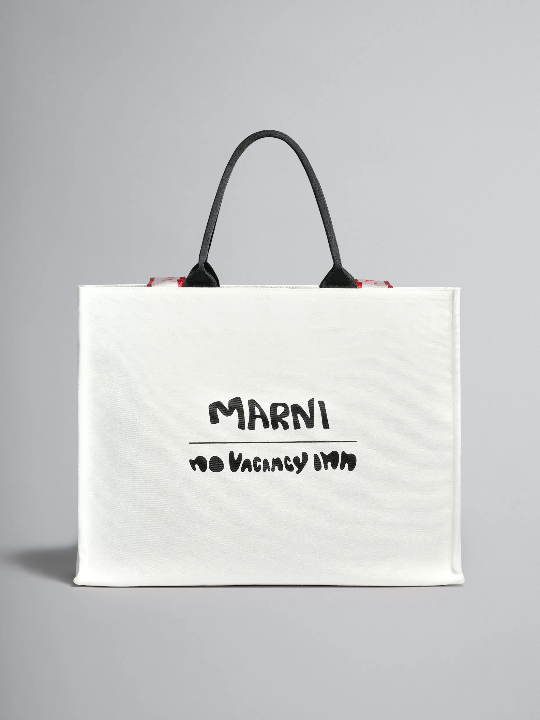Men Marni X No Vacancy Inn - Bey Tote Bag In White Canvas