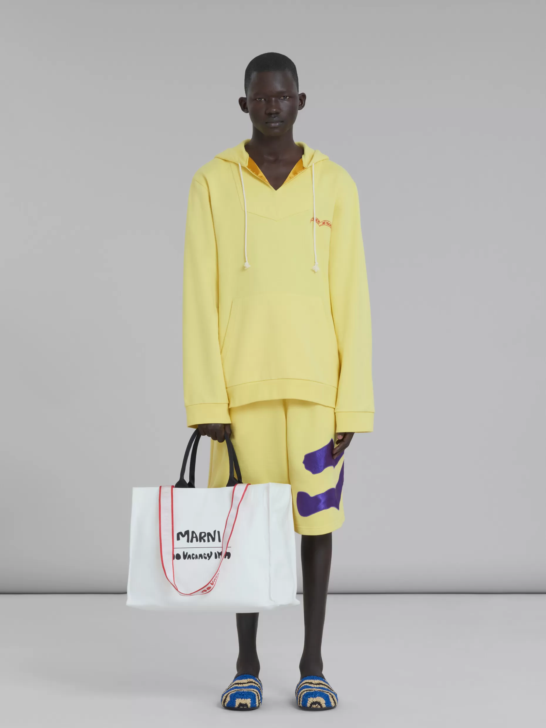 Men Marni X No Vacancy Inn - Bey Tote Bag In White Canvas