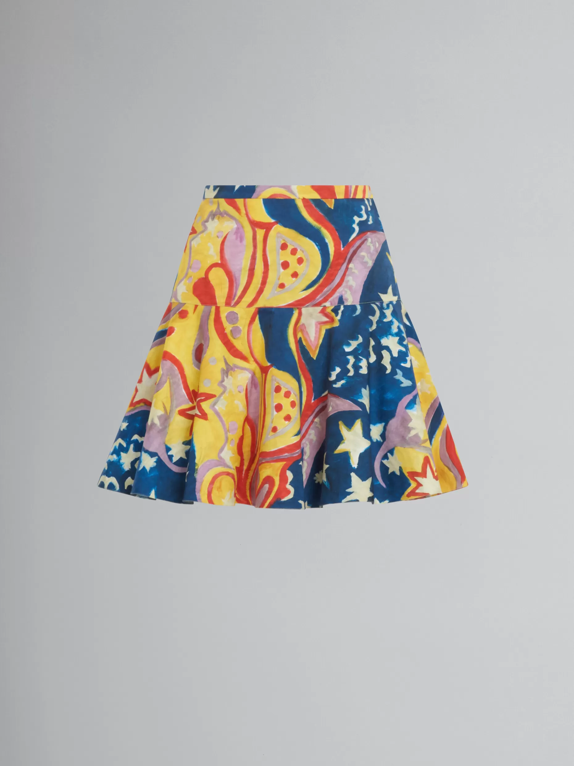 Women Marni X No Vacancy Inn - Cotton Flounce Skirt With Galactic Paradise Print