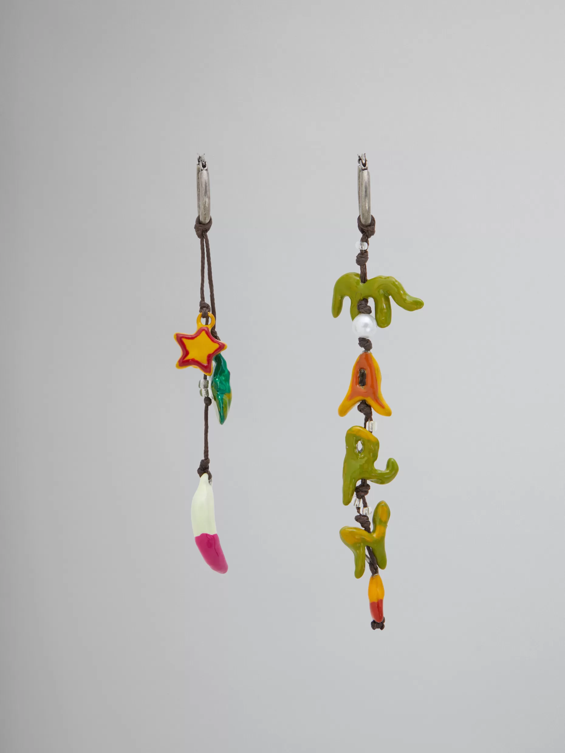Women Marni X No Vacancy Inn - Earrings With Green Red And Yellow Pendants