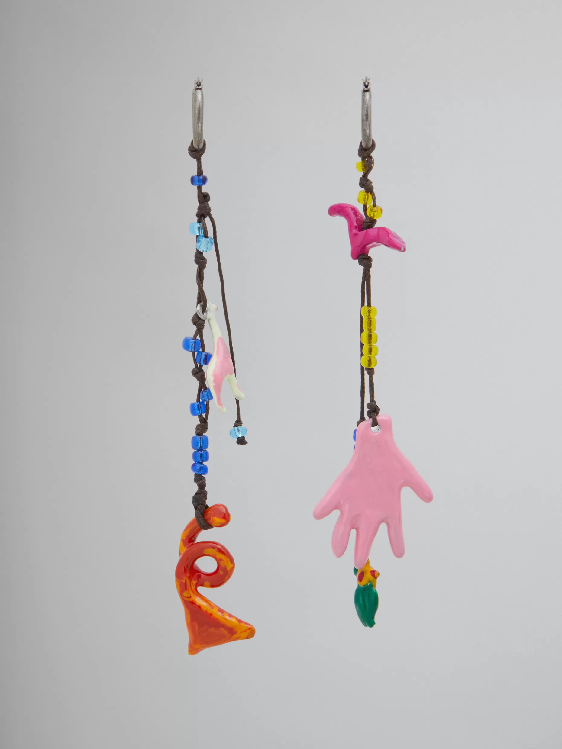 Women Marni X No Vacancy Inn - Earrings With Pink Red And Orange Pendants