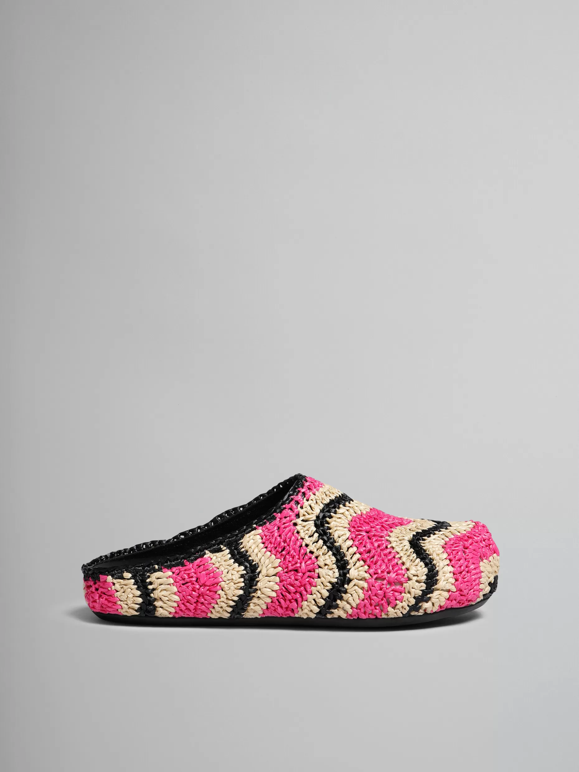 Women Marni X No Vacancy Inn - Fuchsia Crochet Raffia Sabot