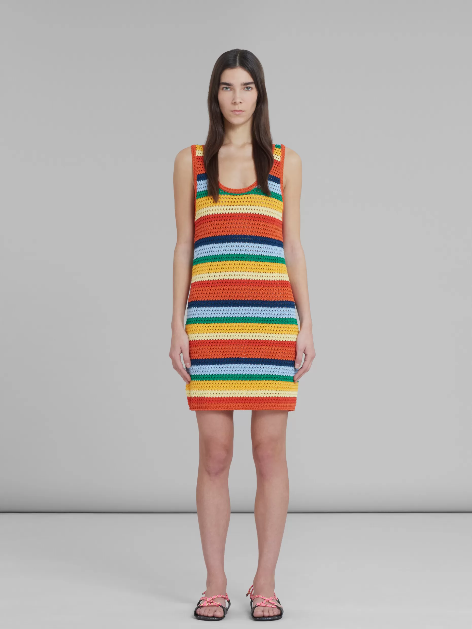 Women Marni X No Vacancy Inn - Multicolour Short Cotton-Knit Dress