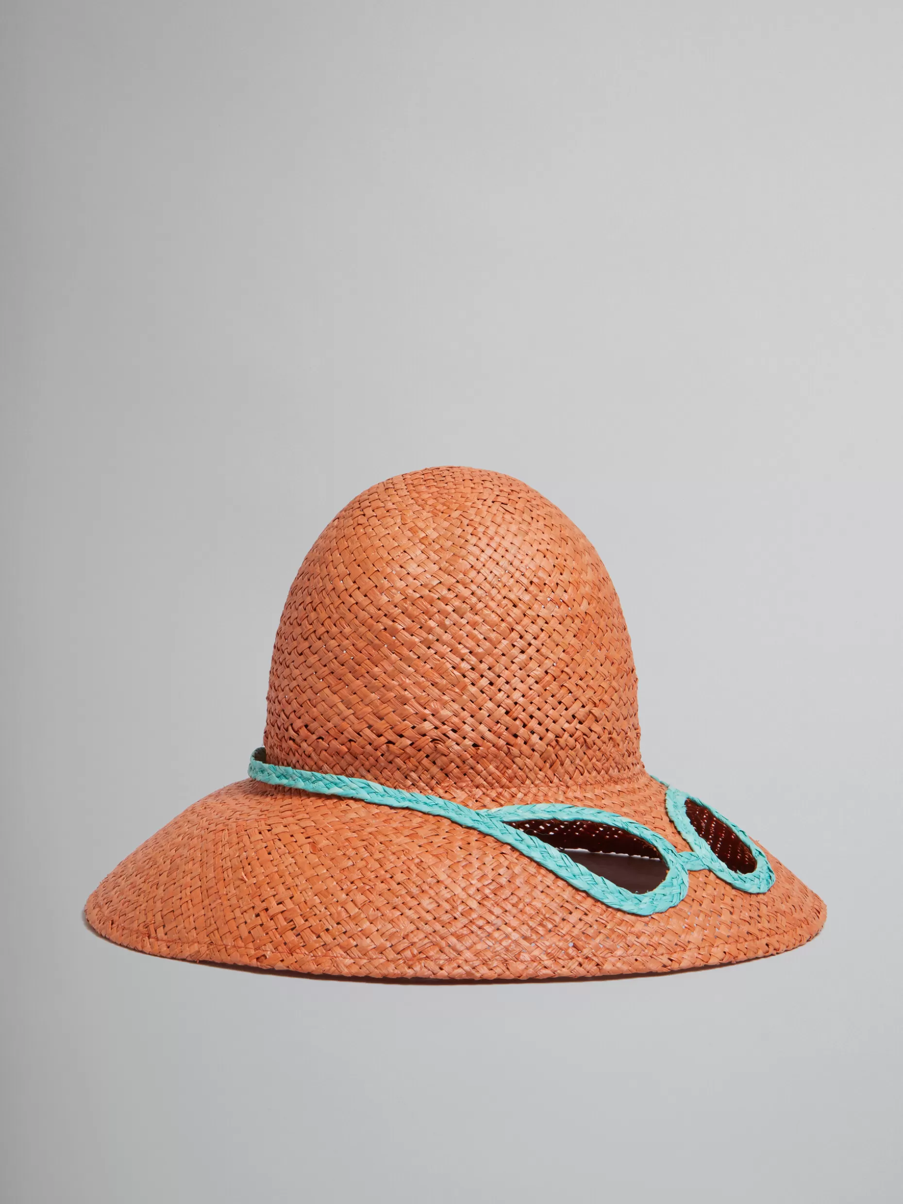 Women Marni X No Vacancy Inn - Orange Hat In Raffia With Cut-Outs