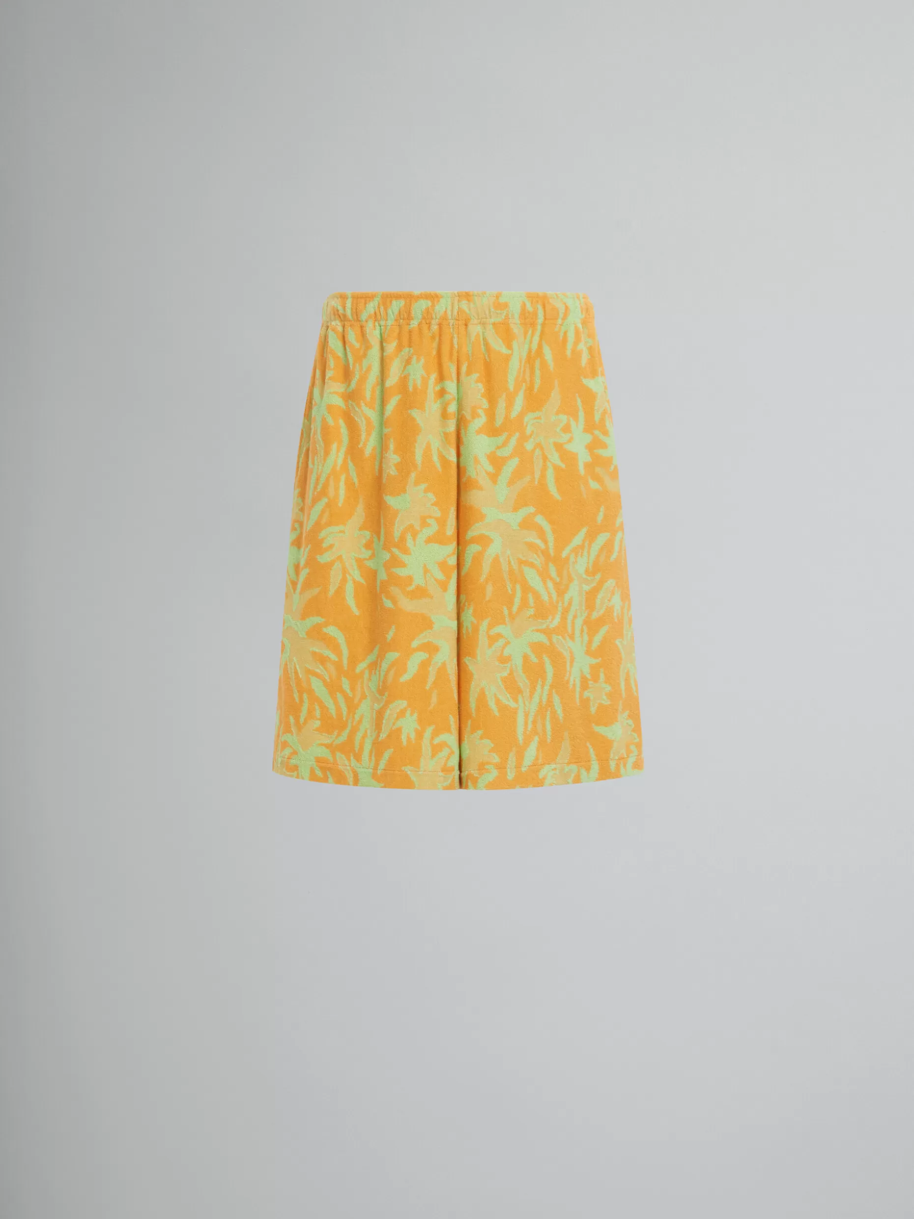 Men Marni X No Vacancy Inn - Orange Jacquard Sponge Fabric Shorts