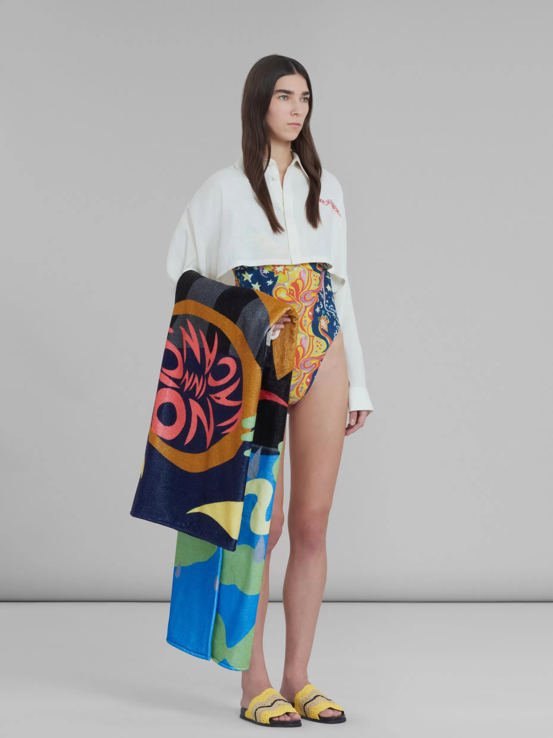 Women Marni X No Vacancy Inn - Printed Cotton Beach Towel