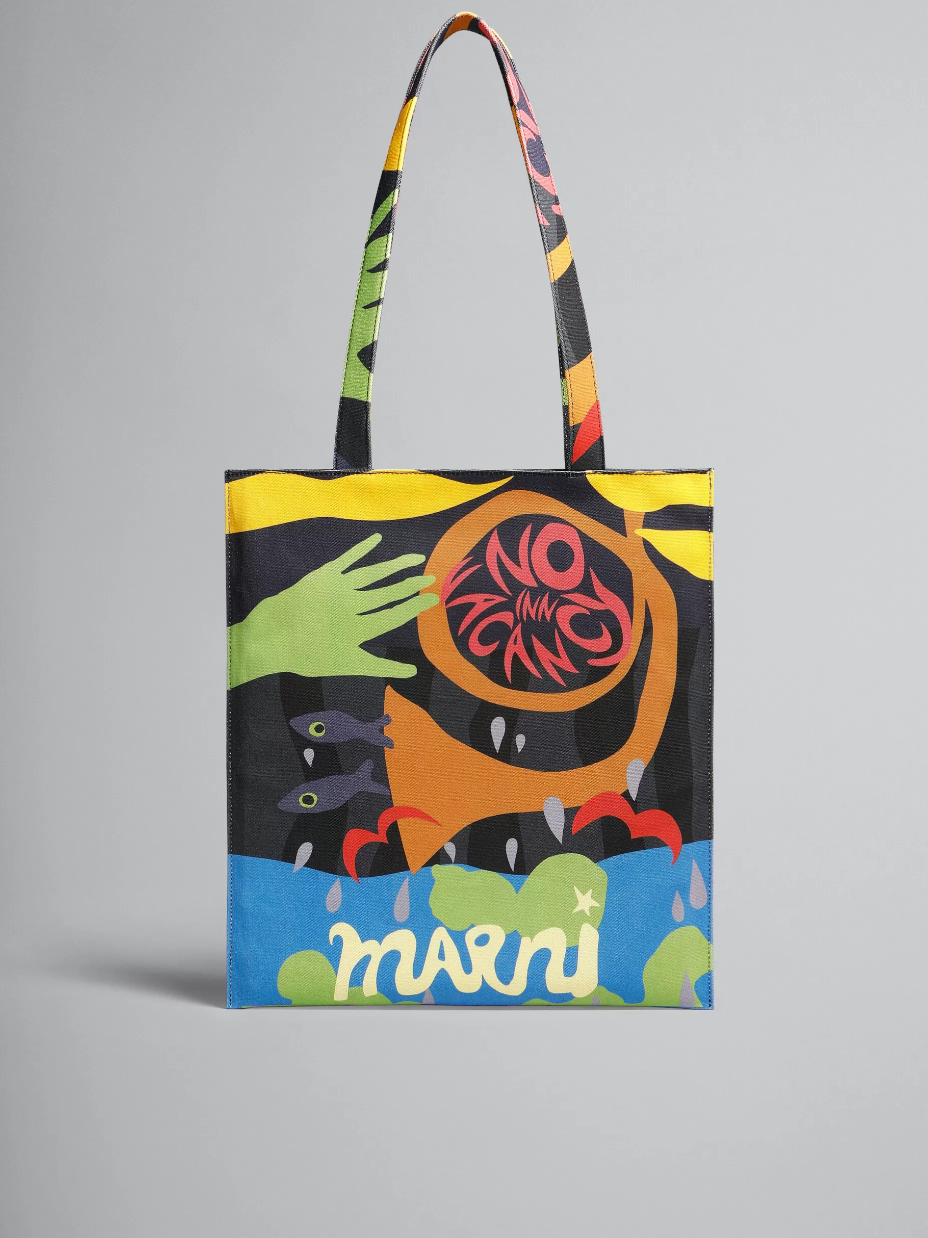 Men Marni X No Vacancy Inn - Tote Bag In Coated Canvas With Print