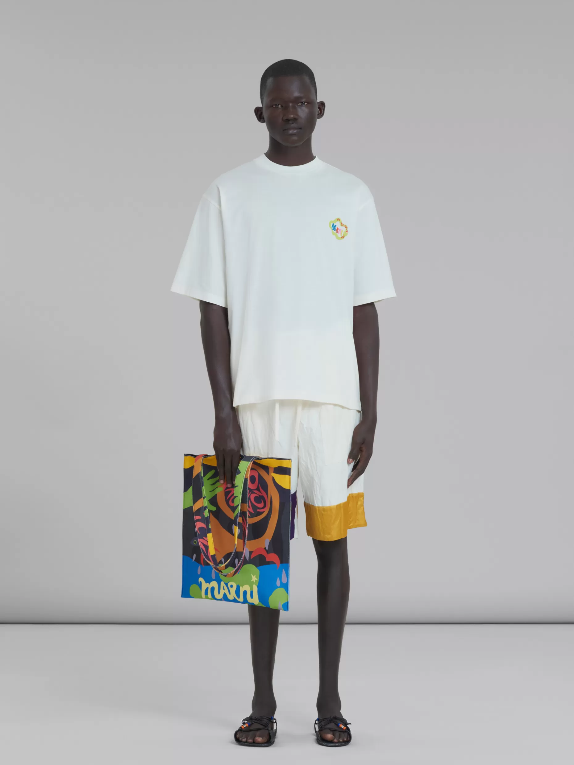 Men Marni X No Vacancy Inn - Tote Bag In Coated Canvas With Print
