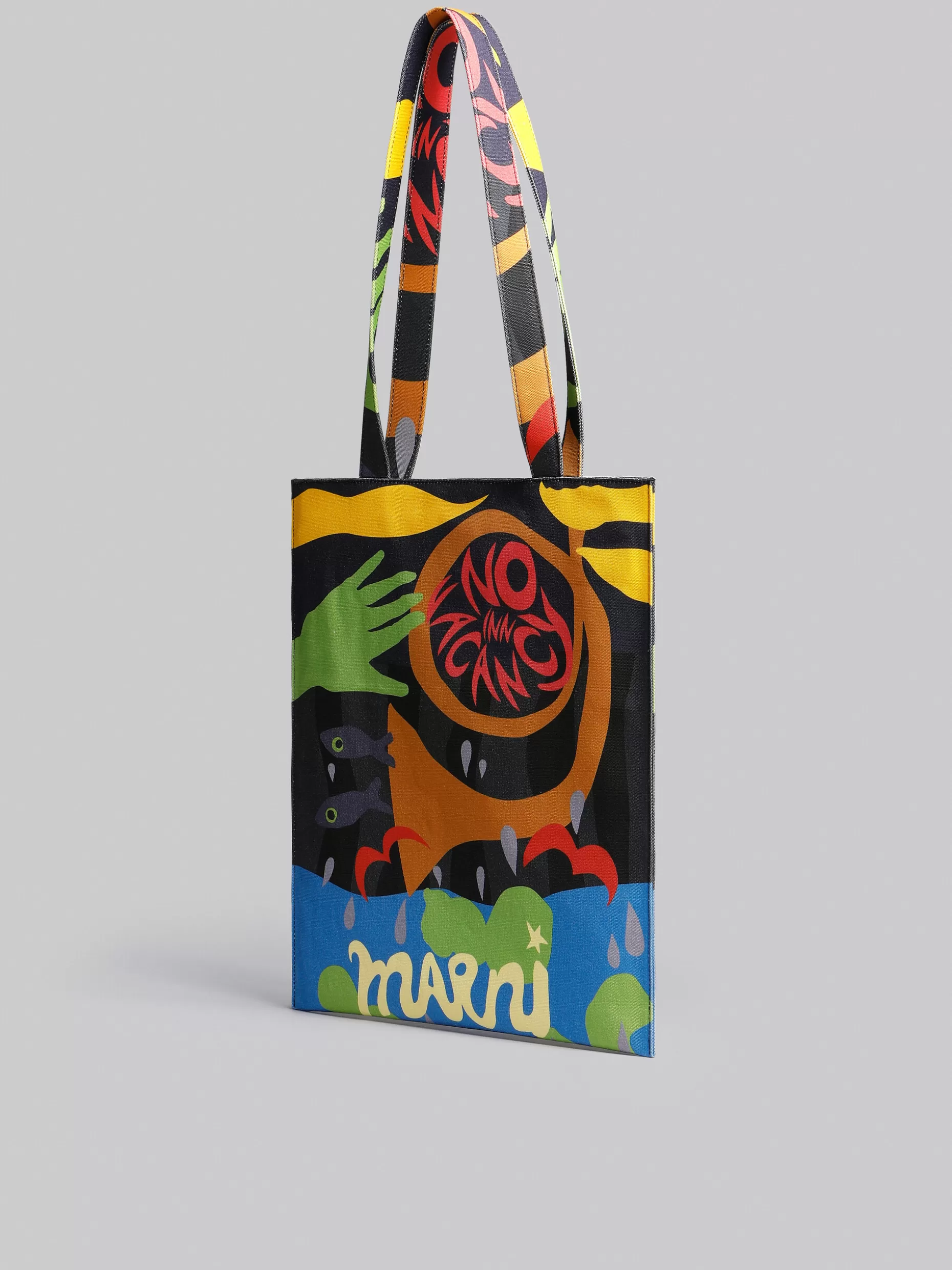 Men Marni X No Vacancy Inn - Tote Bag In Coated Canvas With Print