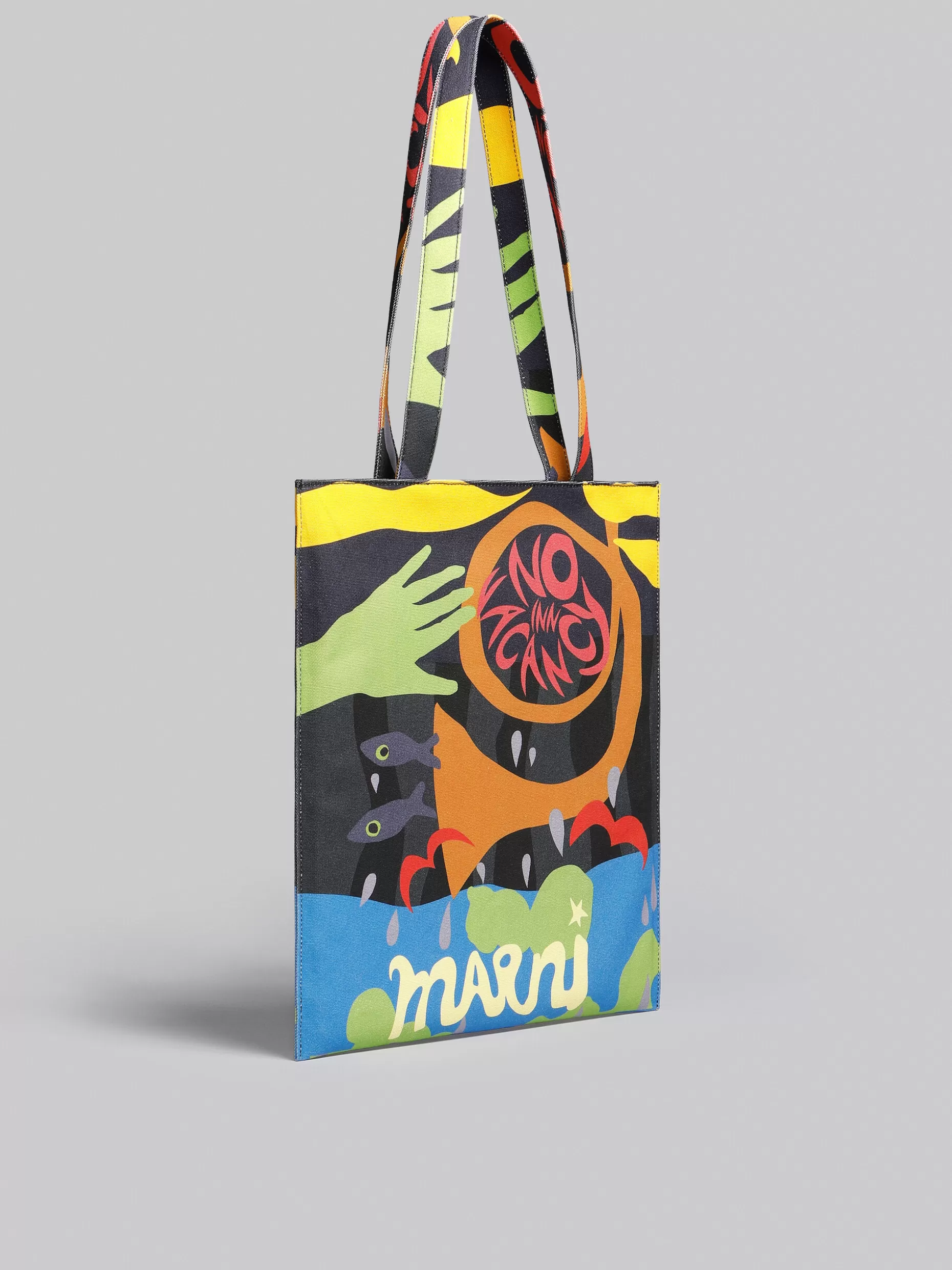 Men Marni X No Vacancy Inn - Tote Bag In Coated Canvas With Print