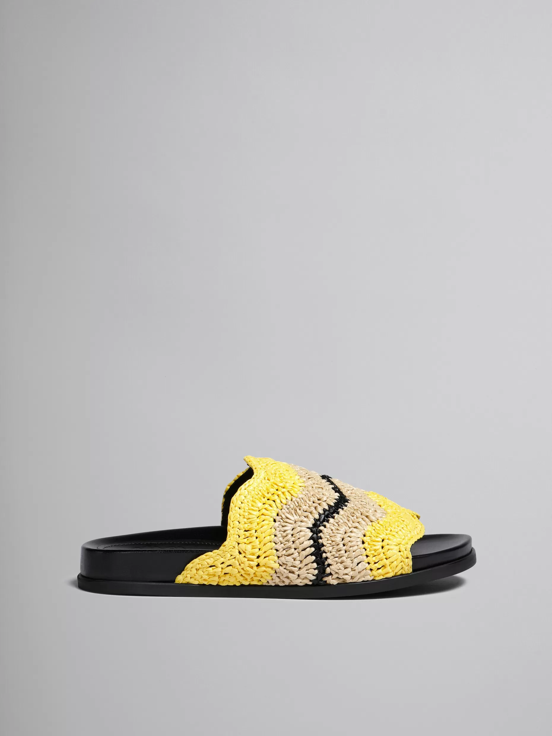 Women Marni X No Vacancy Inn - Yellow Crochet Raffia Slide