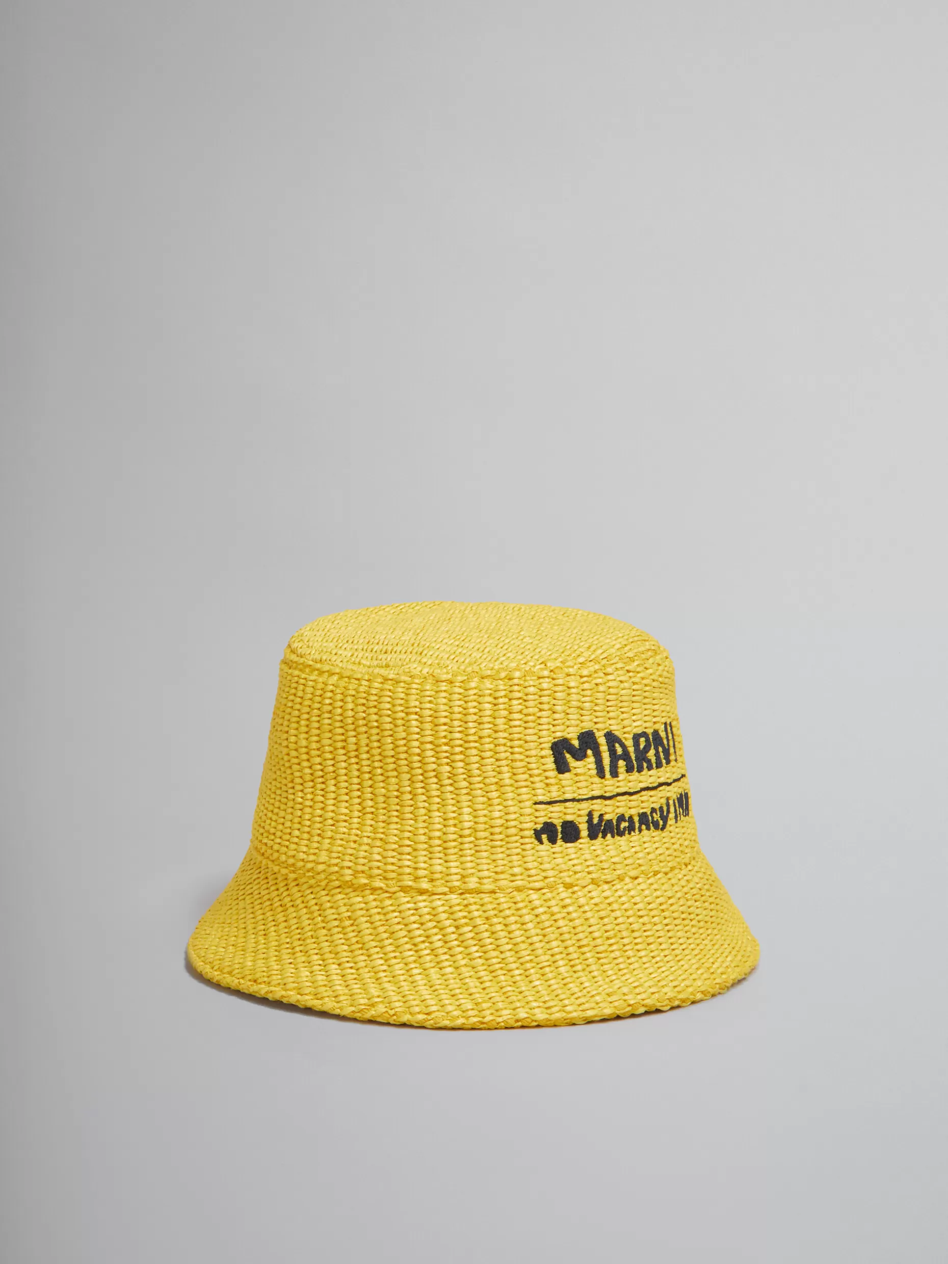 Women Marni X No Vacancy Inn - Yellow Hat In Raffia Fabric