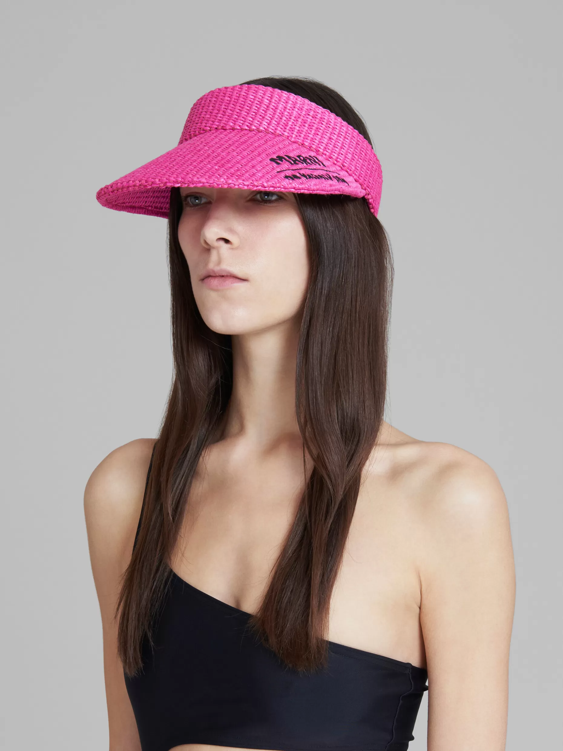 Women Marni X No Vacancy Inn -Visor In Raffia Fabric