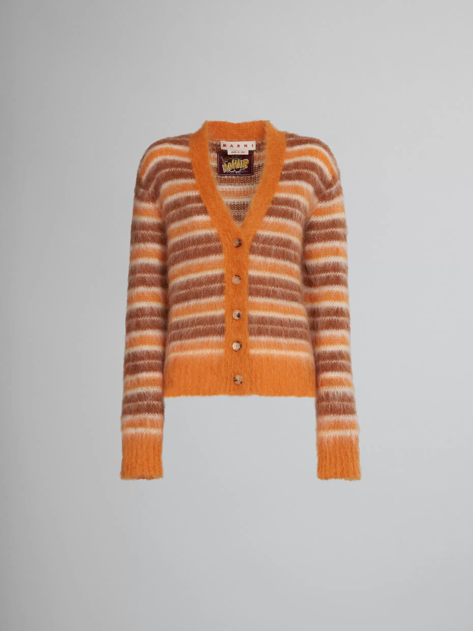 Women Marni Mohair Cardigan With Orange Stripes