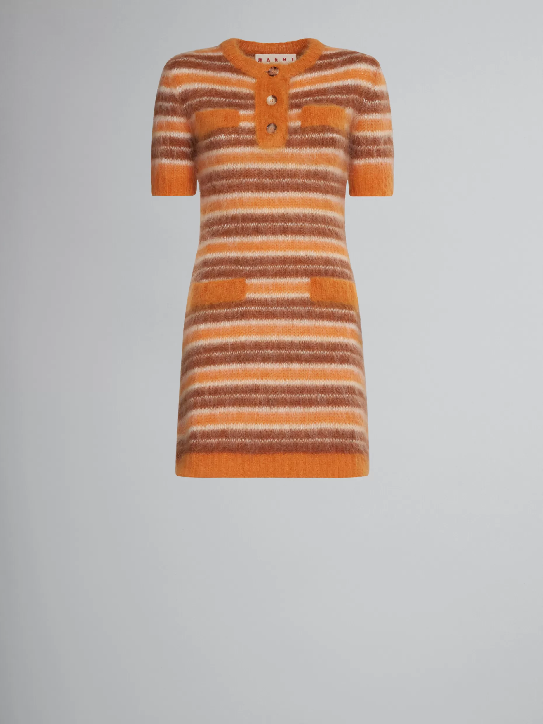 Women Marni Mohair Dress With Orange Stripes