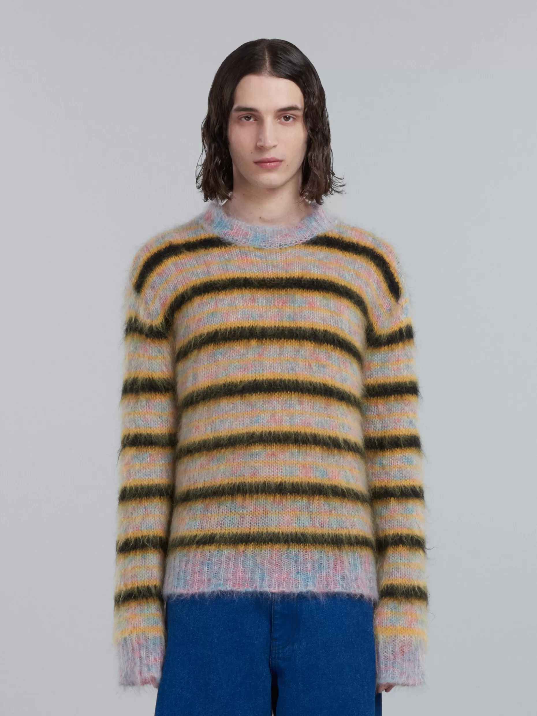 Men Marni Multicolour Striped Mohair Sweater