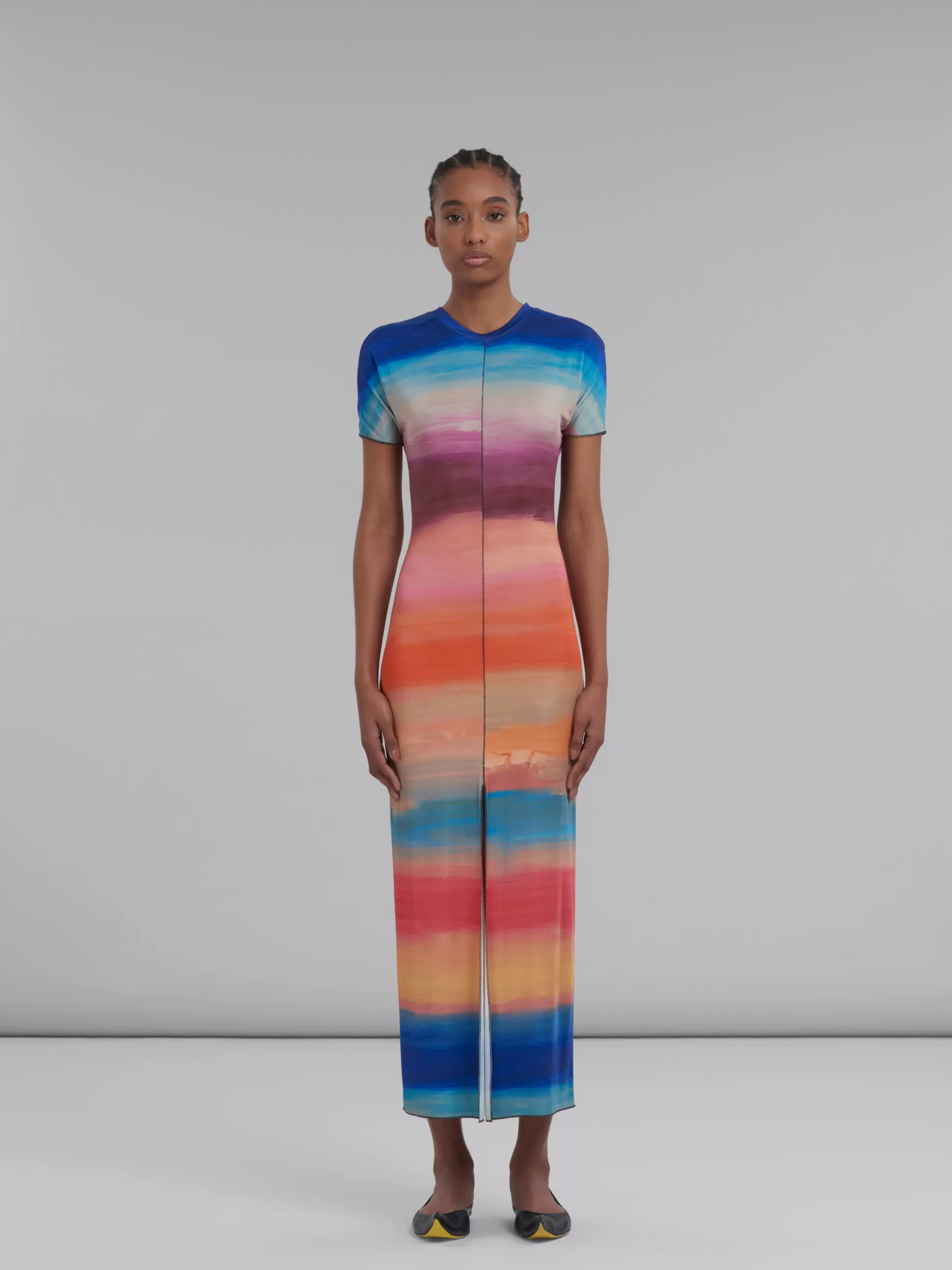 Women Marni Multicoloured Viscose Dress With Dark Side Of The Moon Print