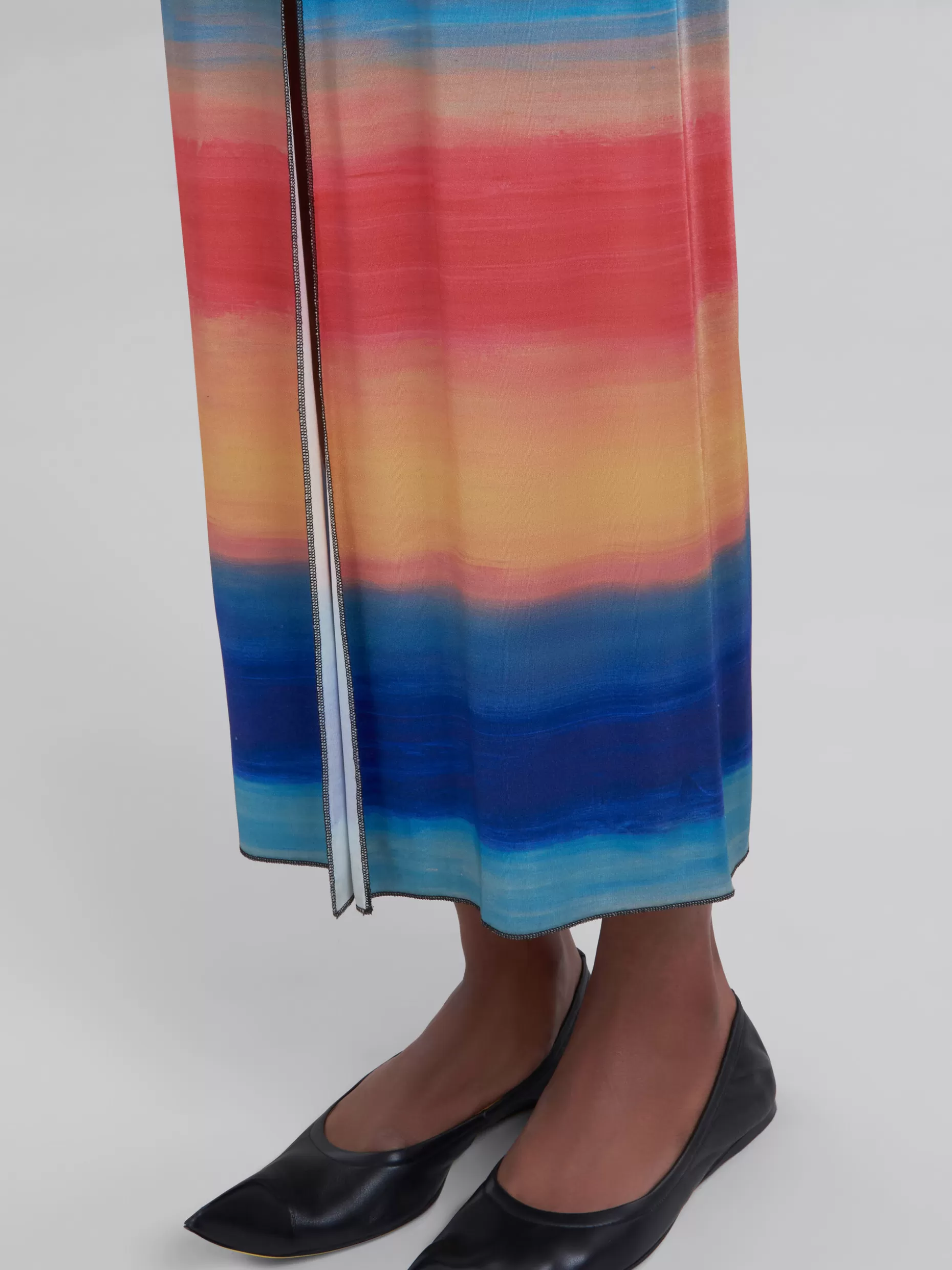 Women Marni Multicoloured Viscose Dress With Dark Side Of The Moon Print