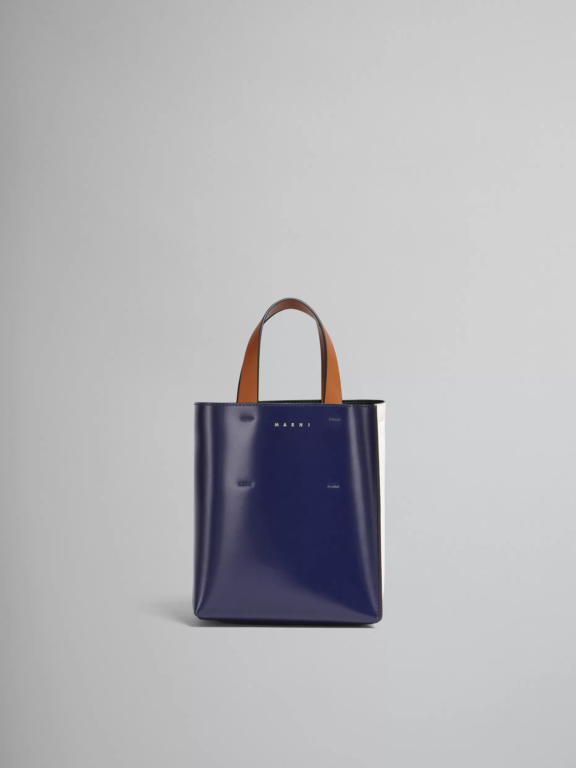 Women Marni Museo Mini Bag In Blue And White Leather