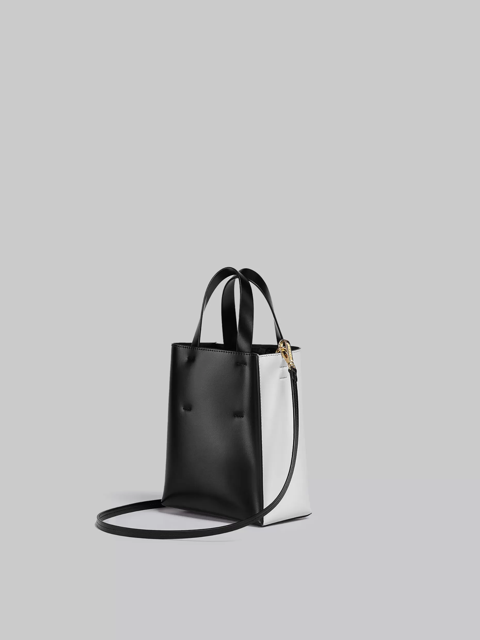 Women Marni Museo Mini Bag In White And Black Leather