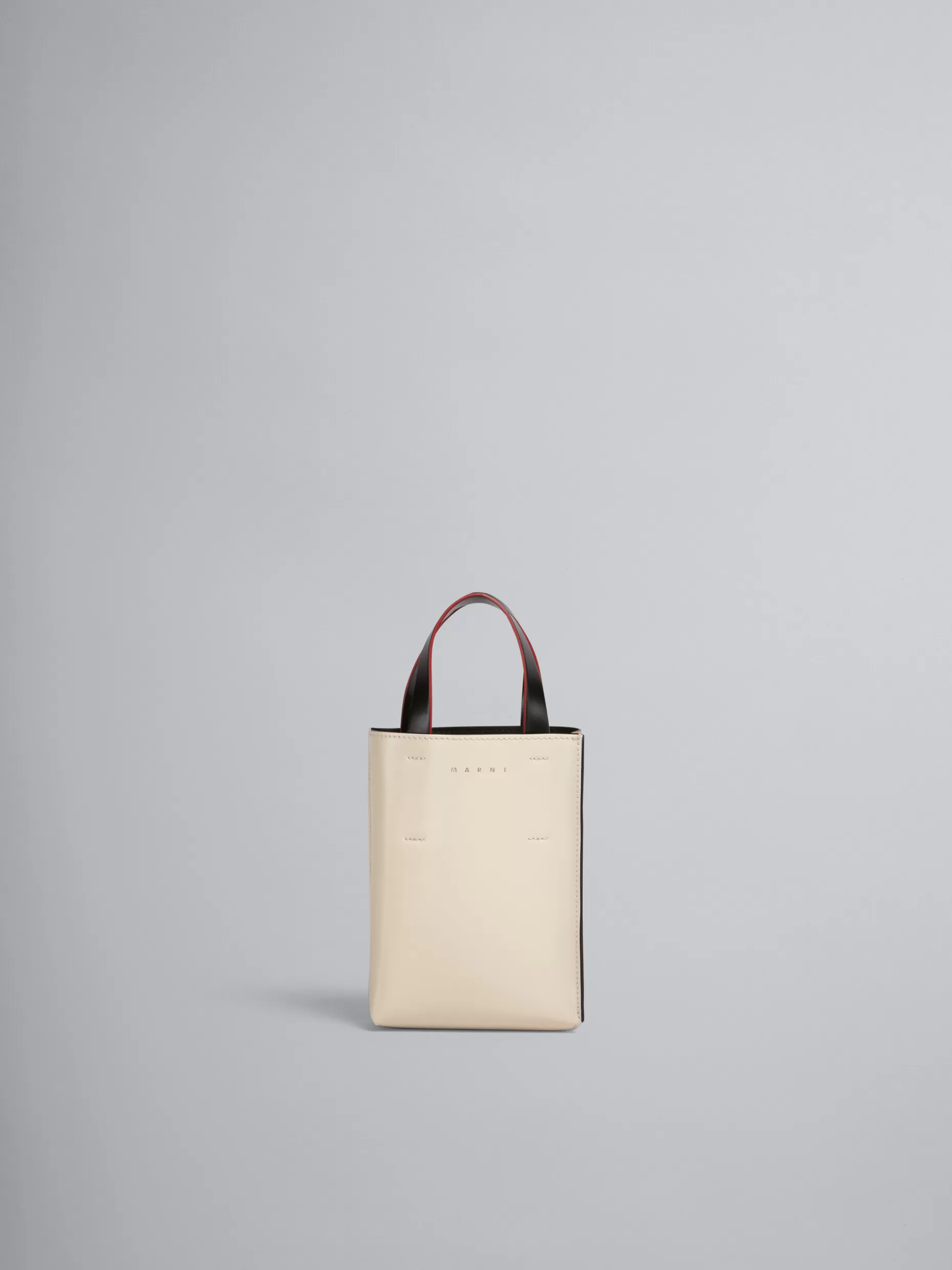 Women Marni Museo Nano Bag In Beige And Pink Shiny Leather