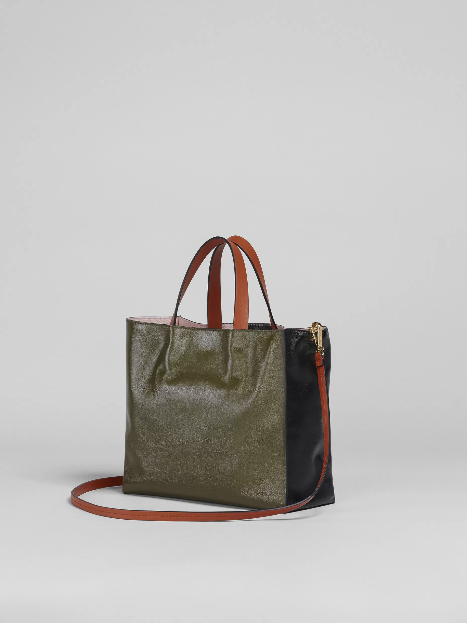 Women Marni Museo Soft Small Bag In Black Green And Orange Leather