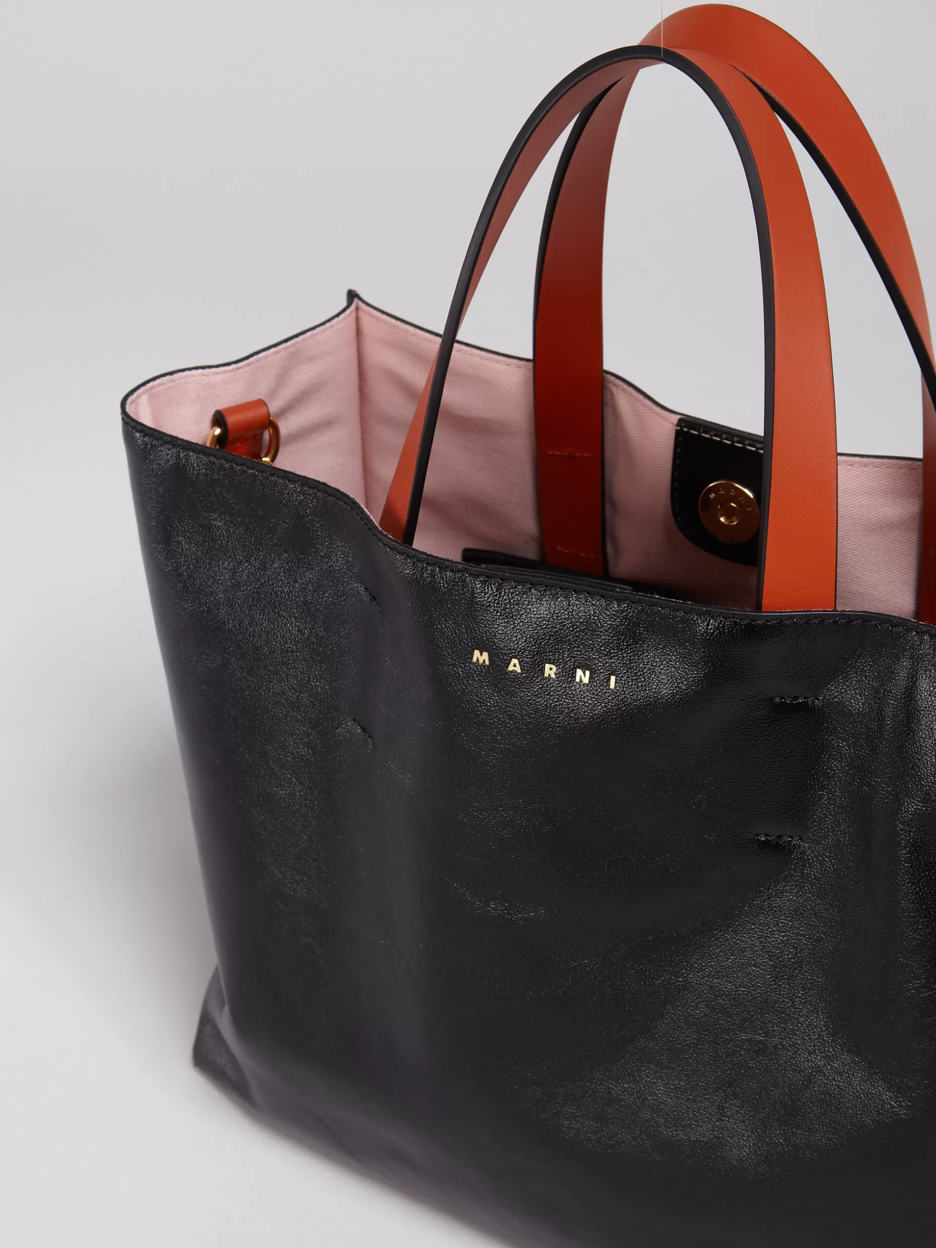 Women Marni Museo Soft Small Bag In Black Green And Orange Leather