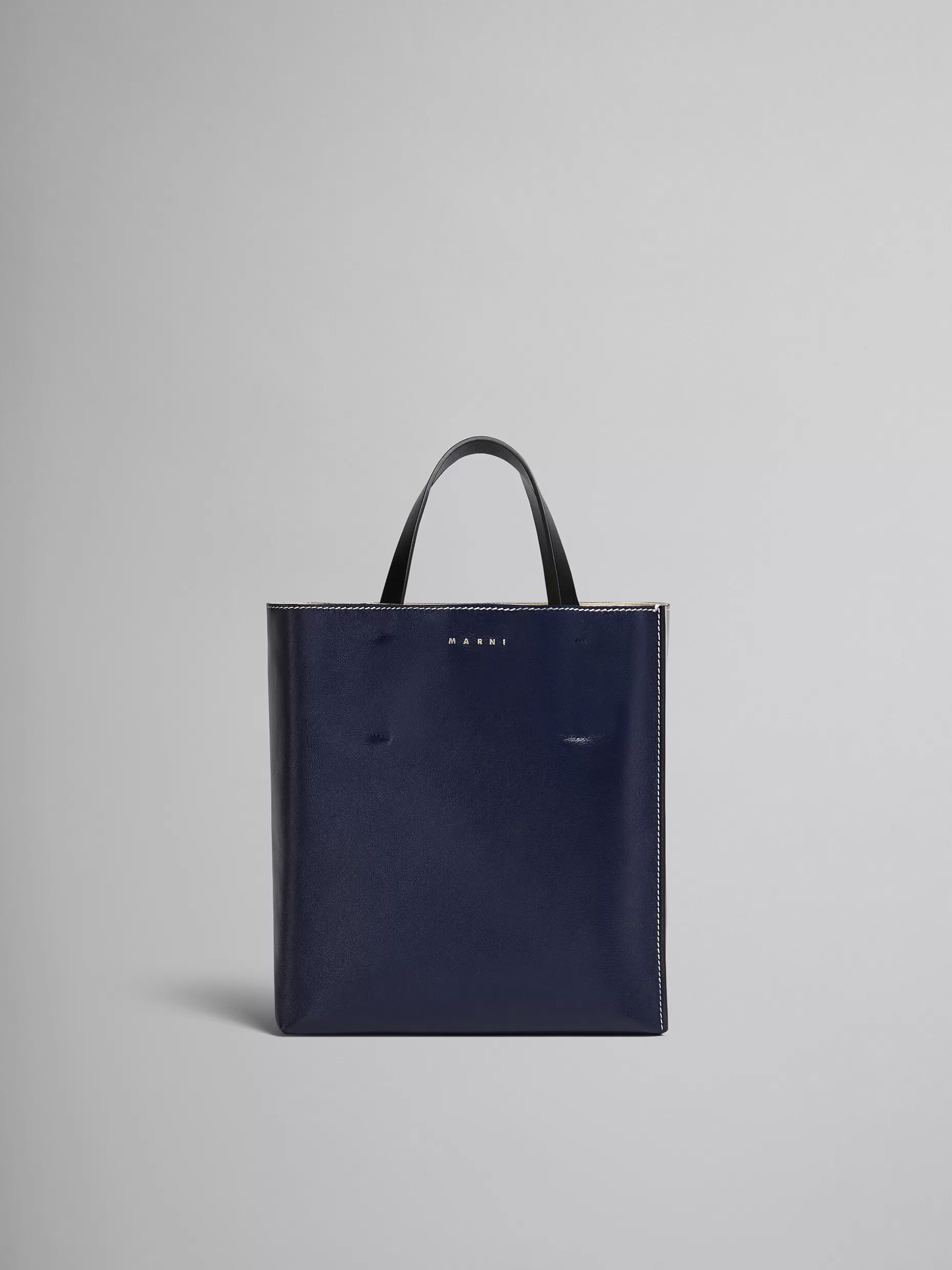 Women Marni Museo Soft Small Bag In Blue And Grey Leather